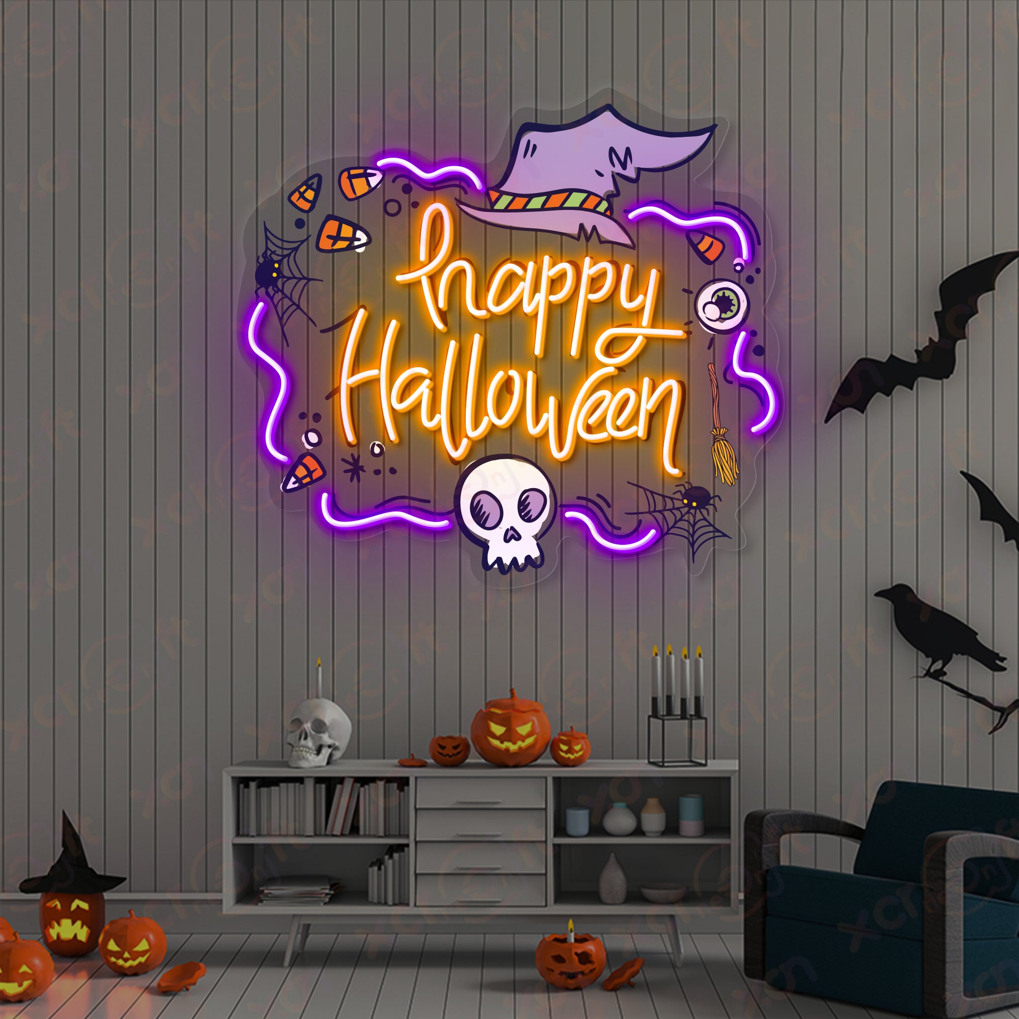 Happy Halloween Day LED Neon Sign