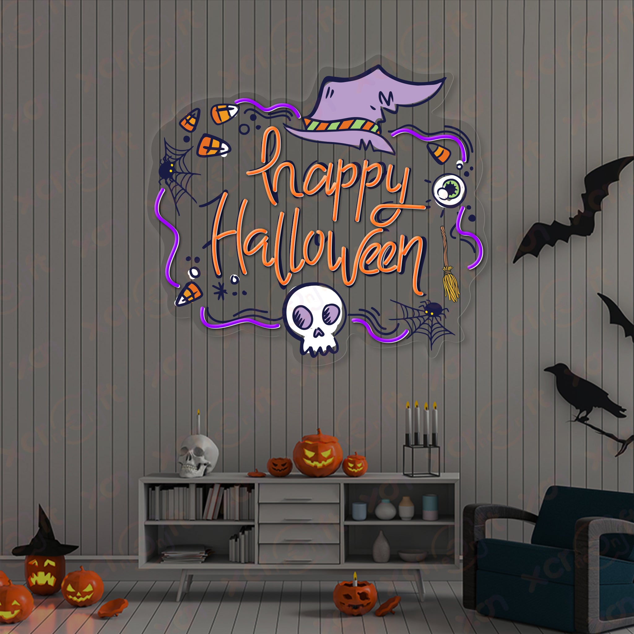 Happy Halloween Day LED Neon Sign