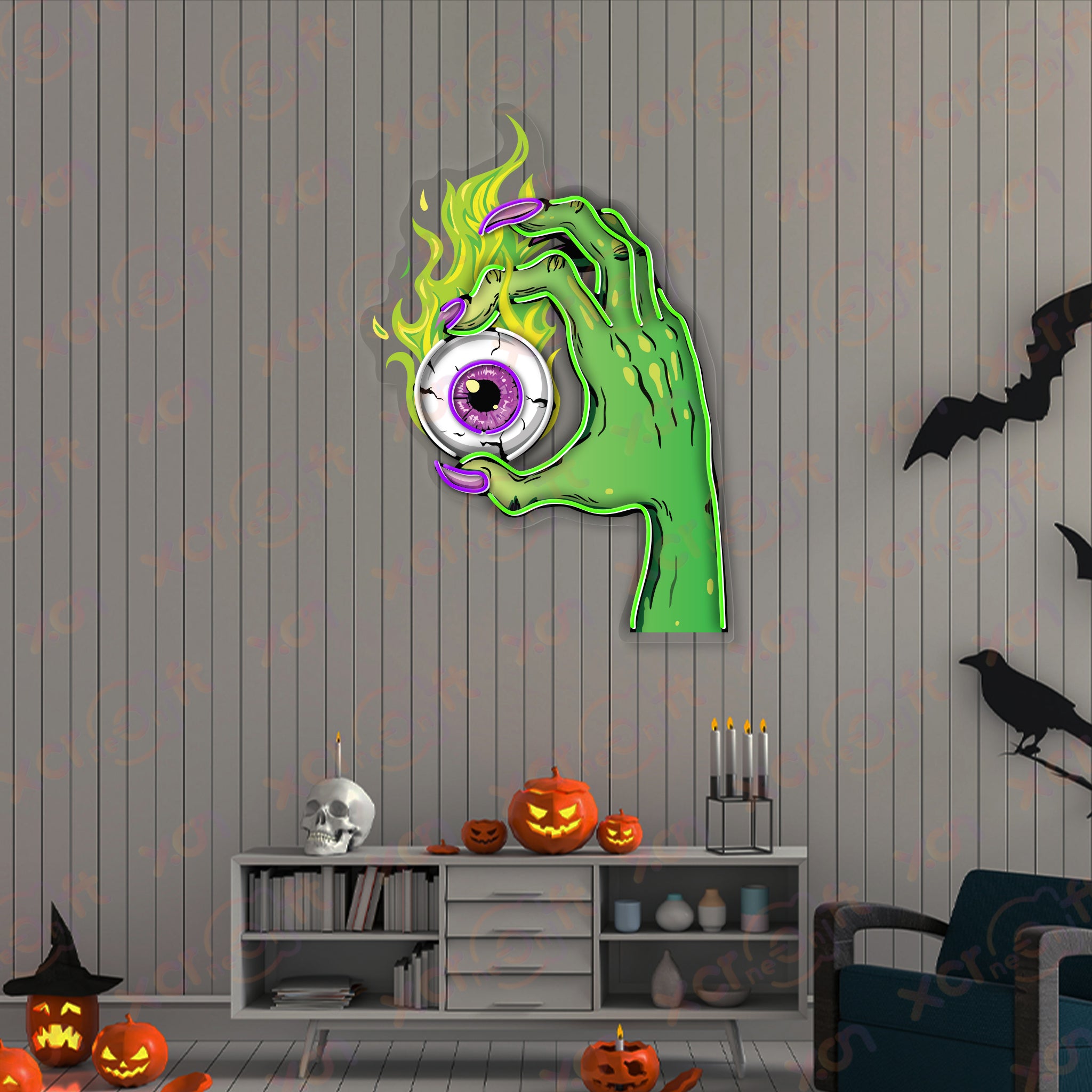 Fire Eye Halloween Color Neon