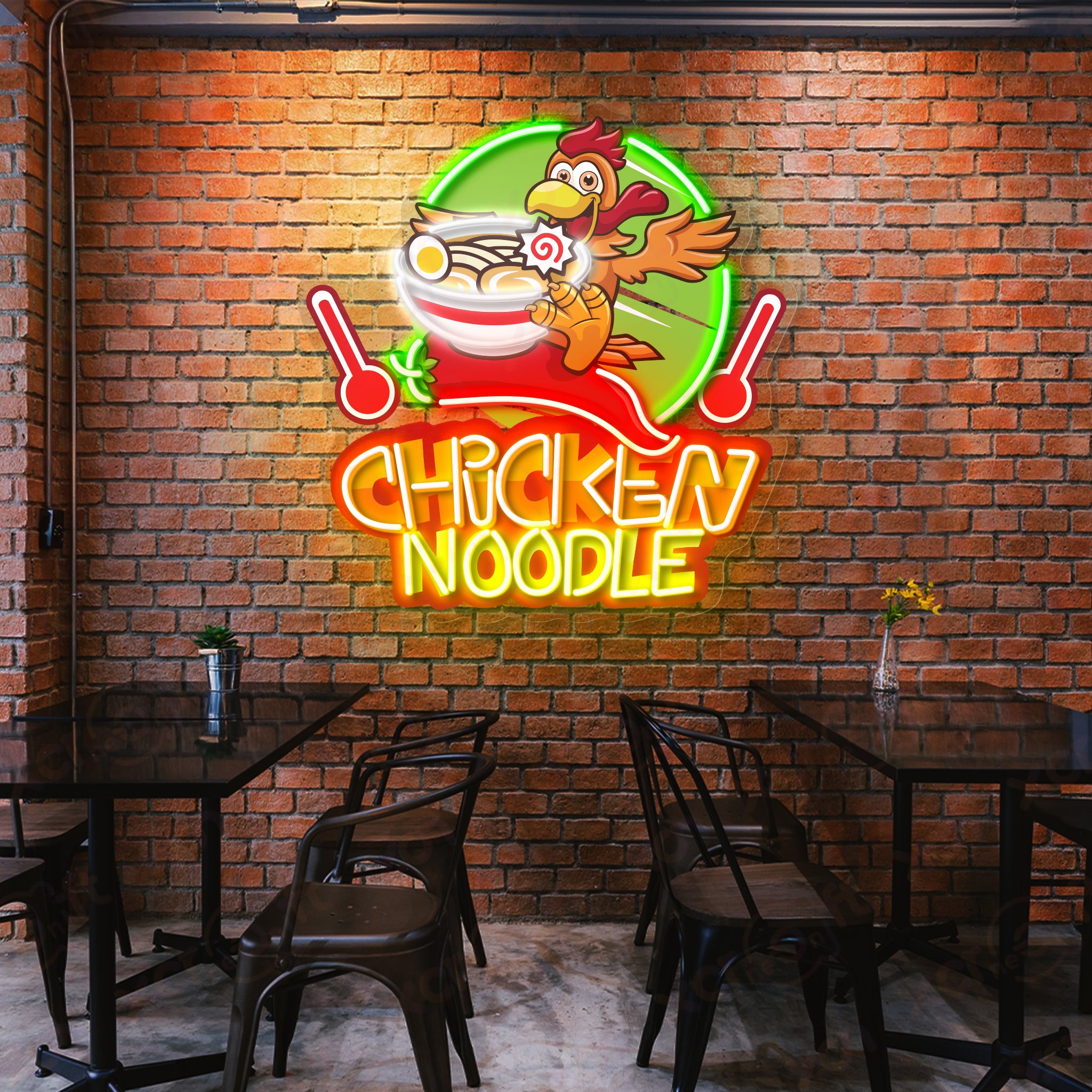 Hot Chicken Noddle UV Neon Light