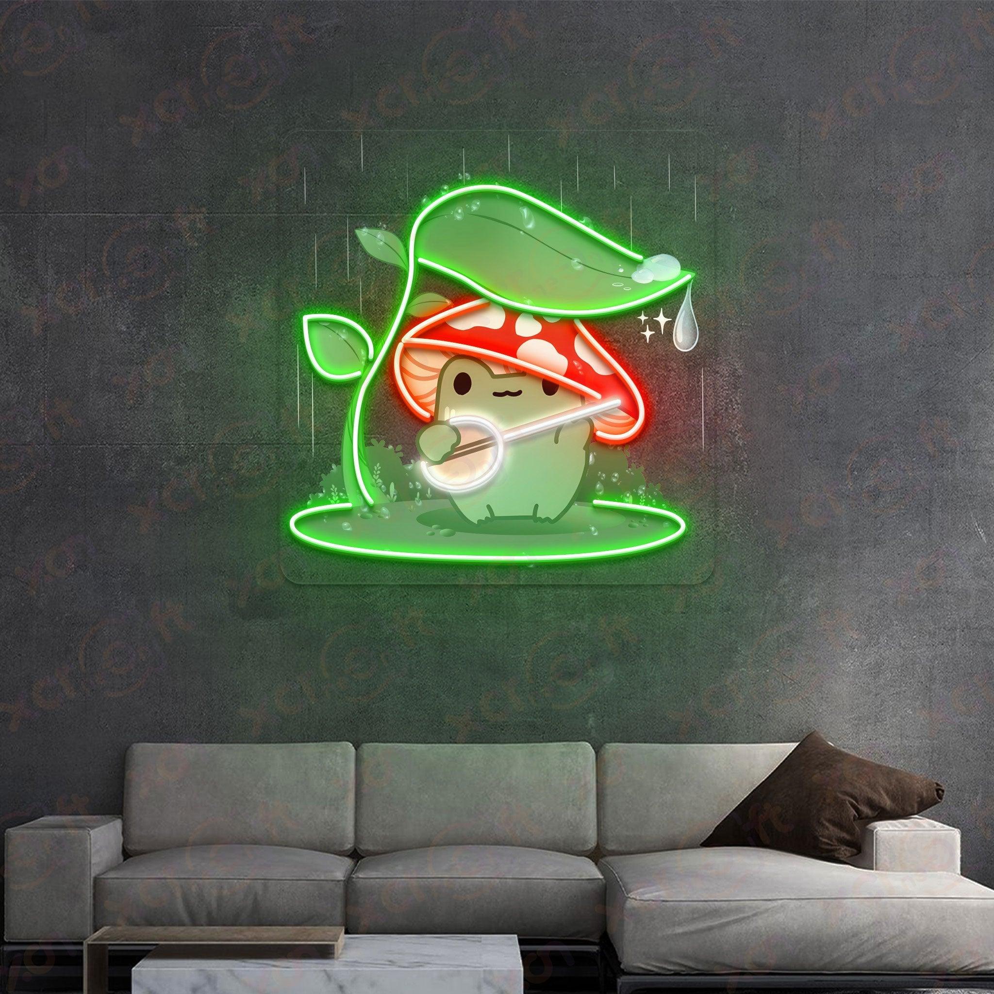 Cutie Frog Cartoon Kids Decoration UV Printed Neon Signs