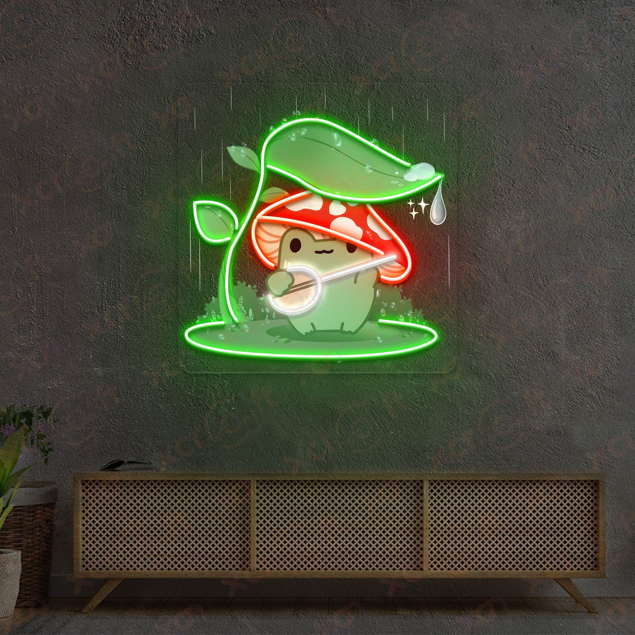 Cutie Frog Cartoon Kids Decoration UV Printed Neon Signs