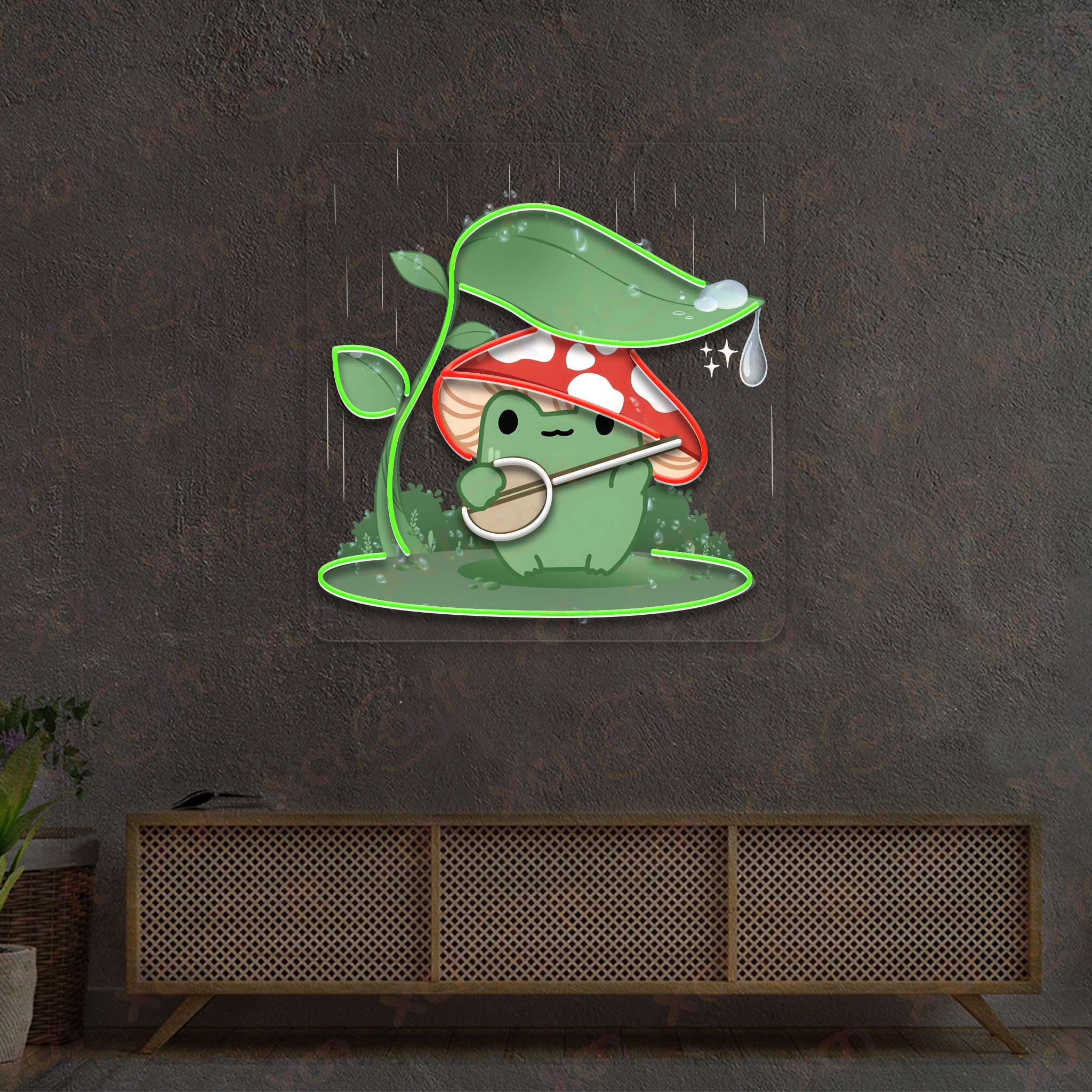 Cutie Frog Cartoon Kids Decoration UV Printed Neon Signs