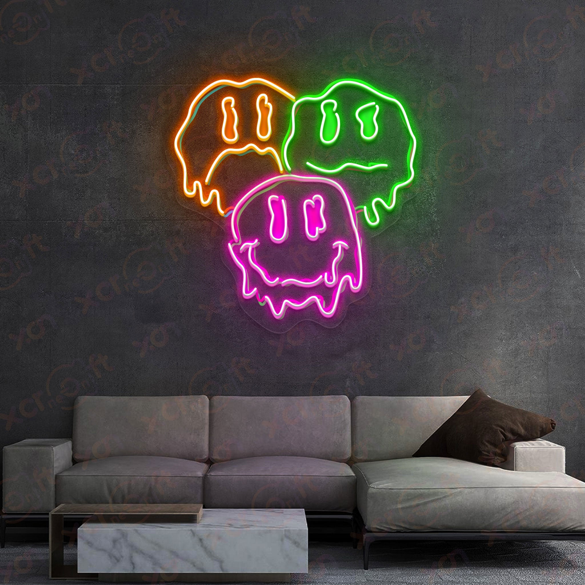 Emotions Face Neon Wall Art
