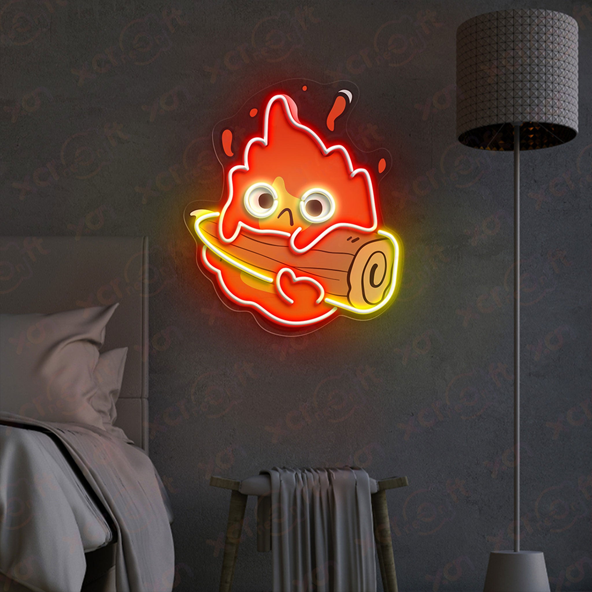 Cute Fire Anime Cartoon Durable Neon Signs Decor