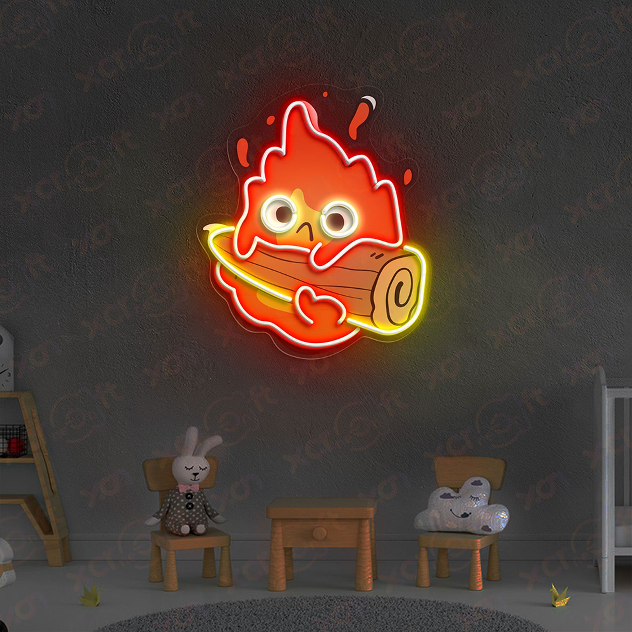Cute Fire Anime Cartoon Durable Neon Signs Decor