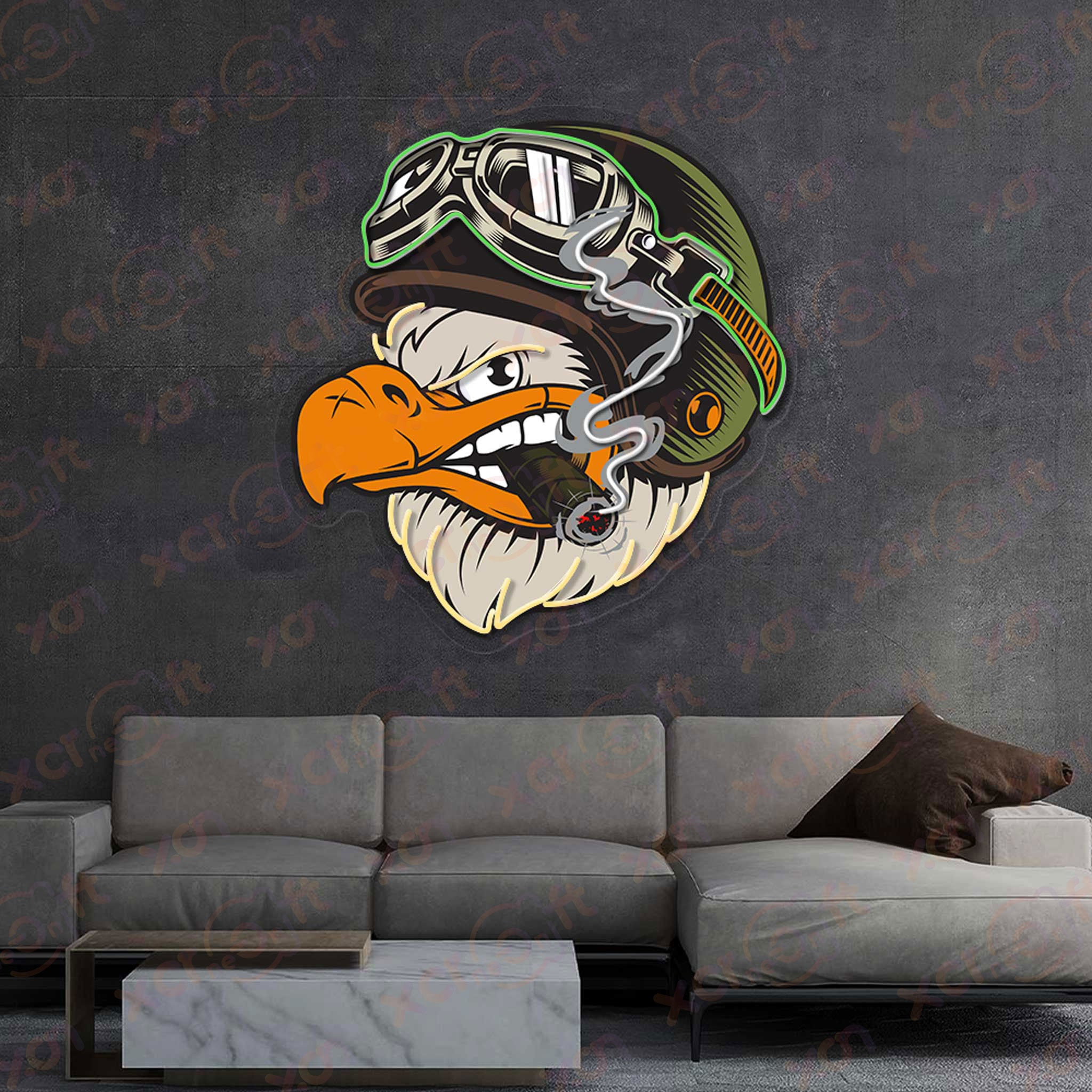Cool Eagle Biker Durable Neon Light Decorations
