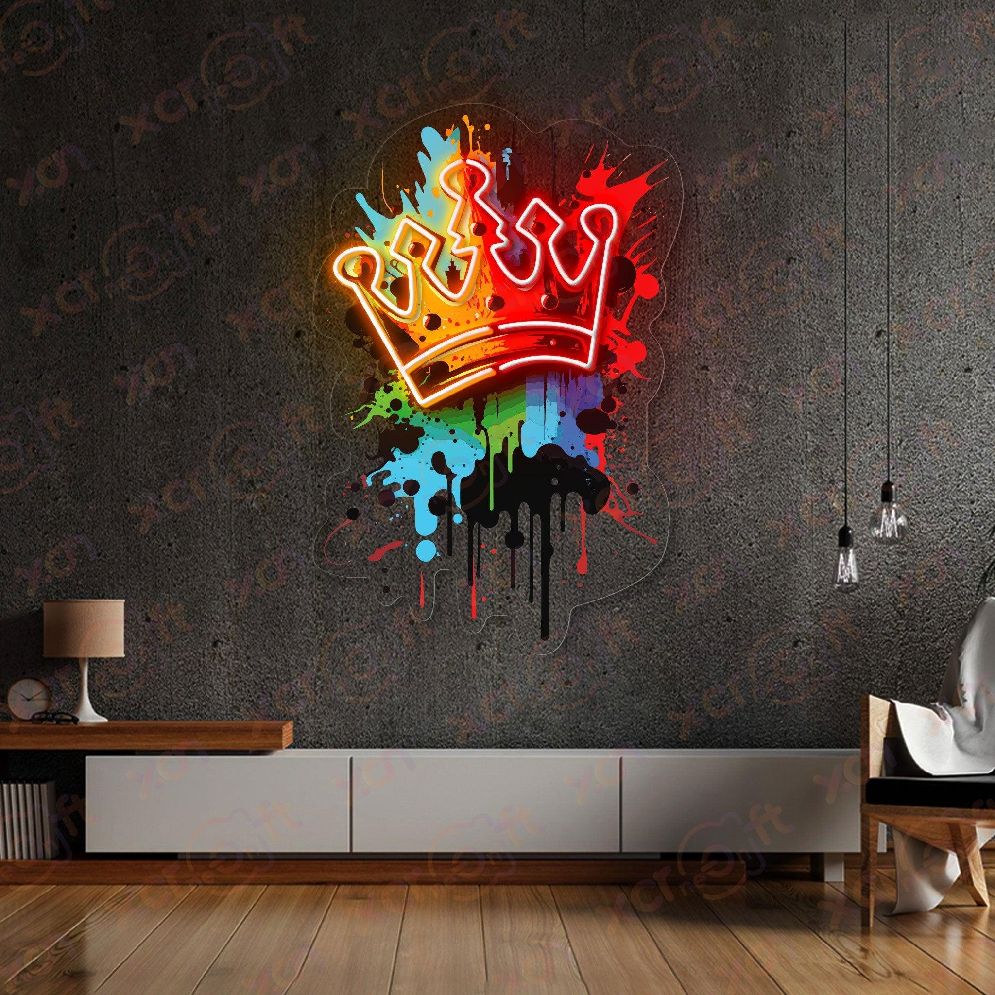 Graffiti Crow Watercolor Printed LED Neon Sign