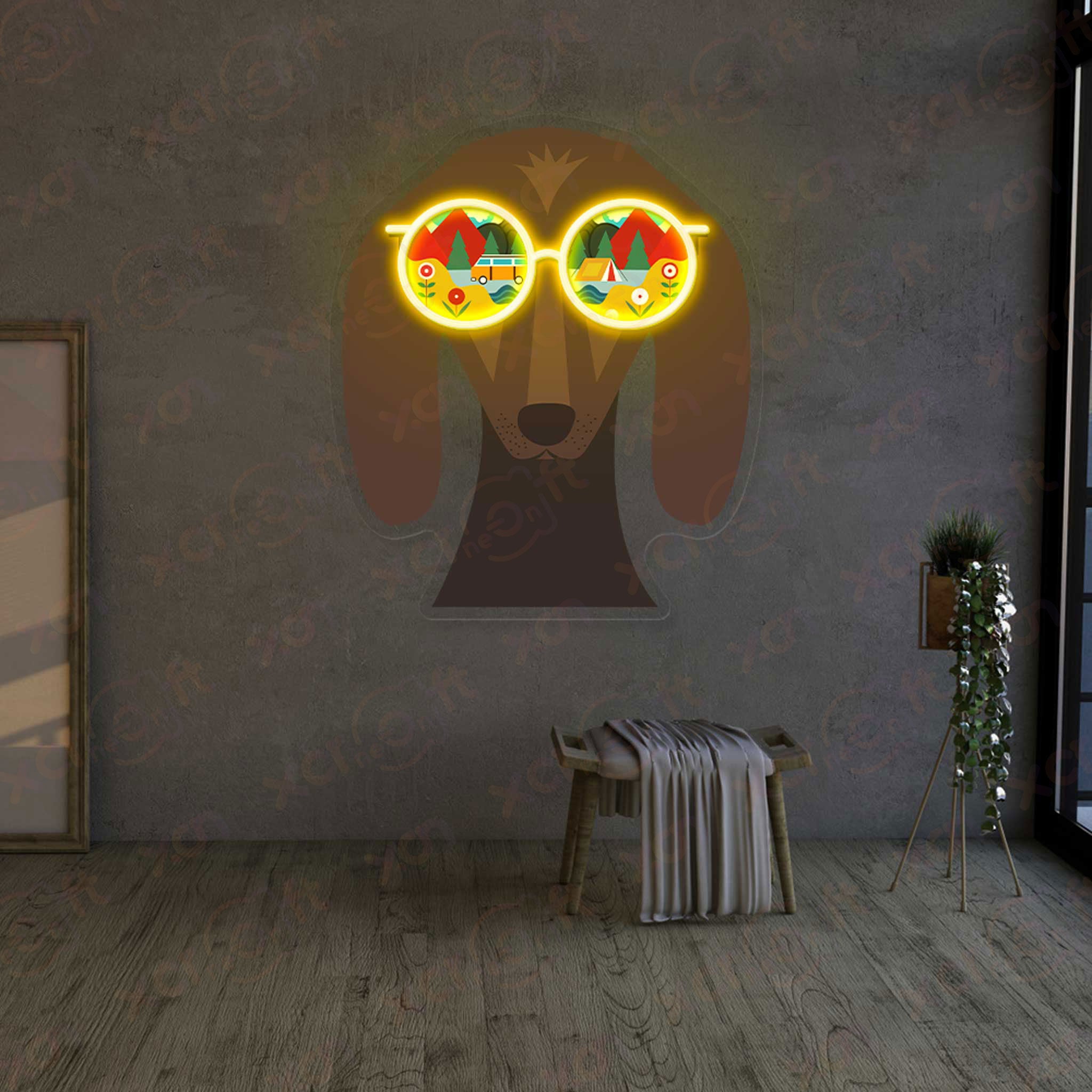 Cool Dog Camping High-quality Neon Light