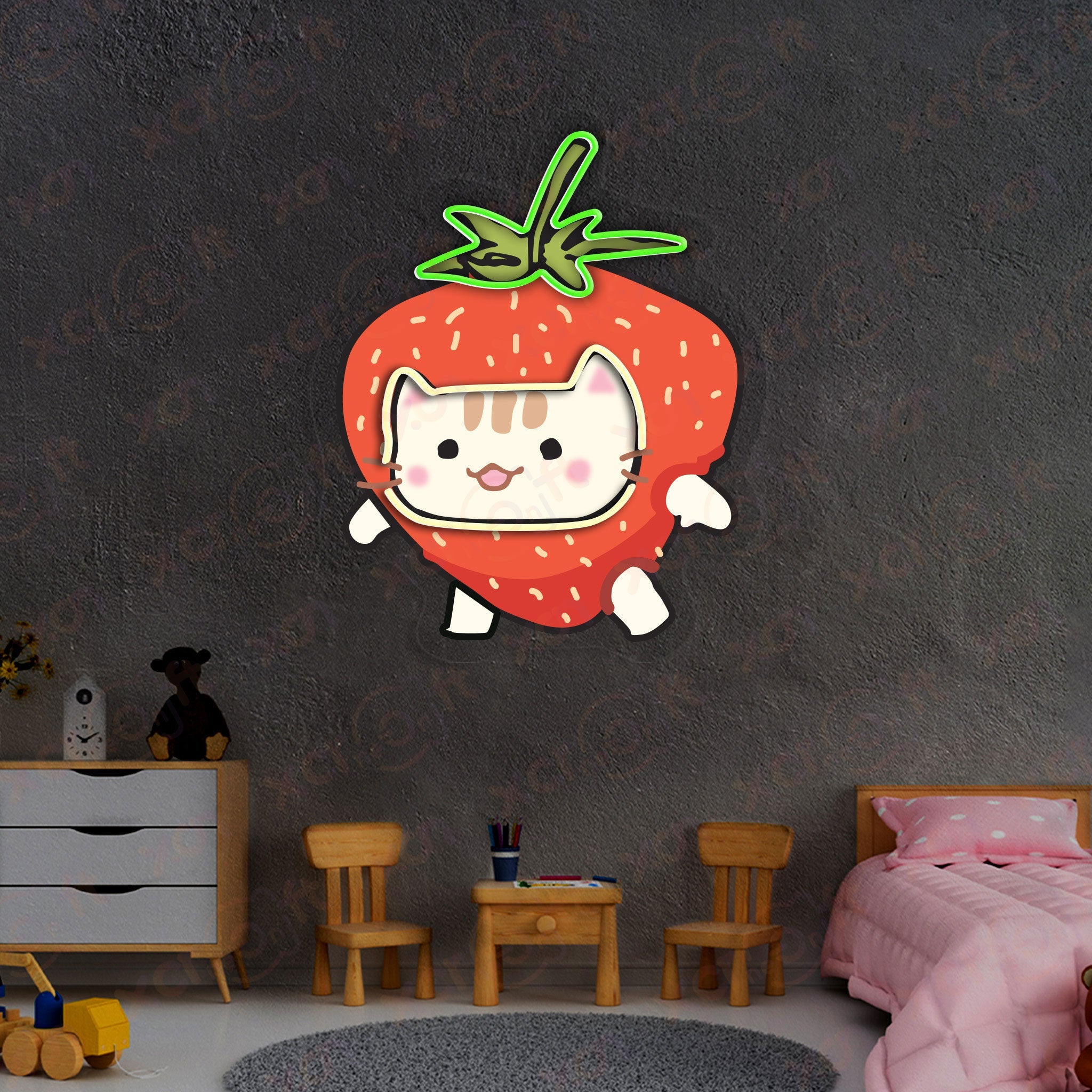 Funny Meme Cat UV Printed Neon Sign Decoration