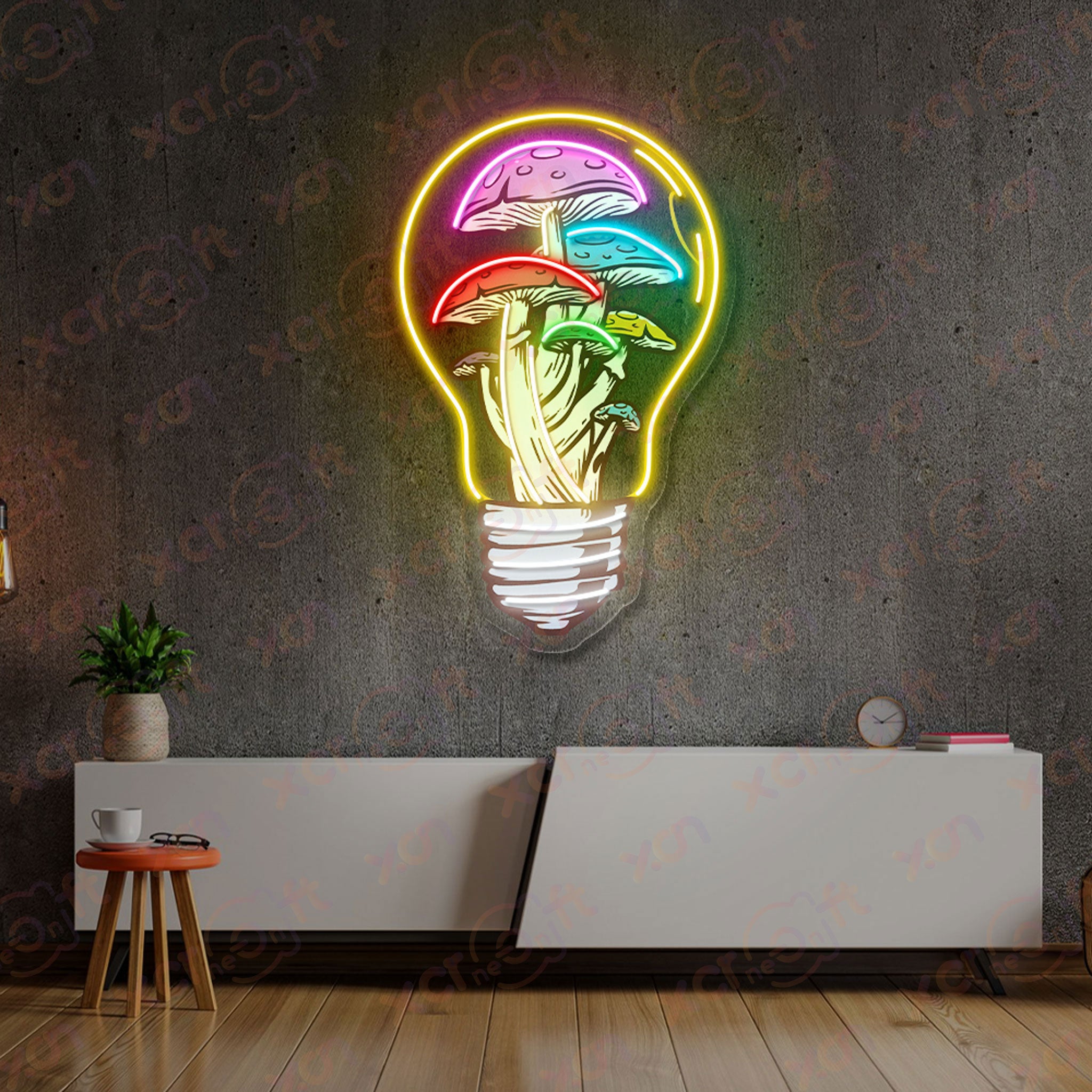 Mushroom Neon Sign Trippy Style Decor