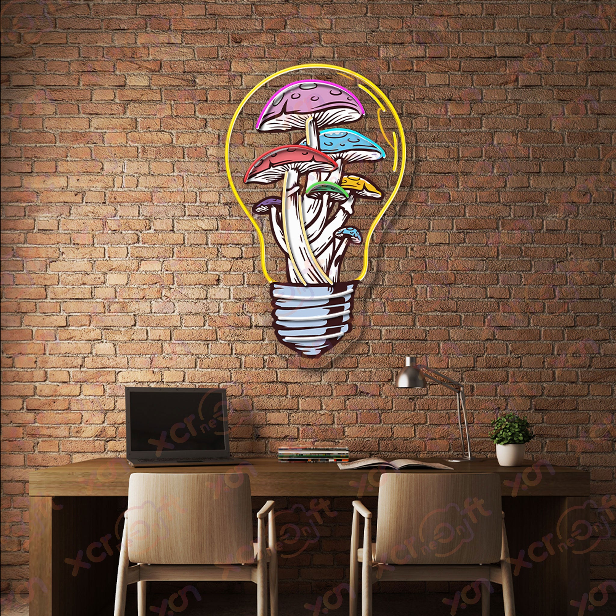 Mushroom Neon Sign Trippy Style Decor