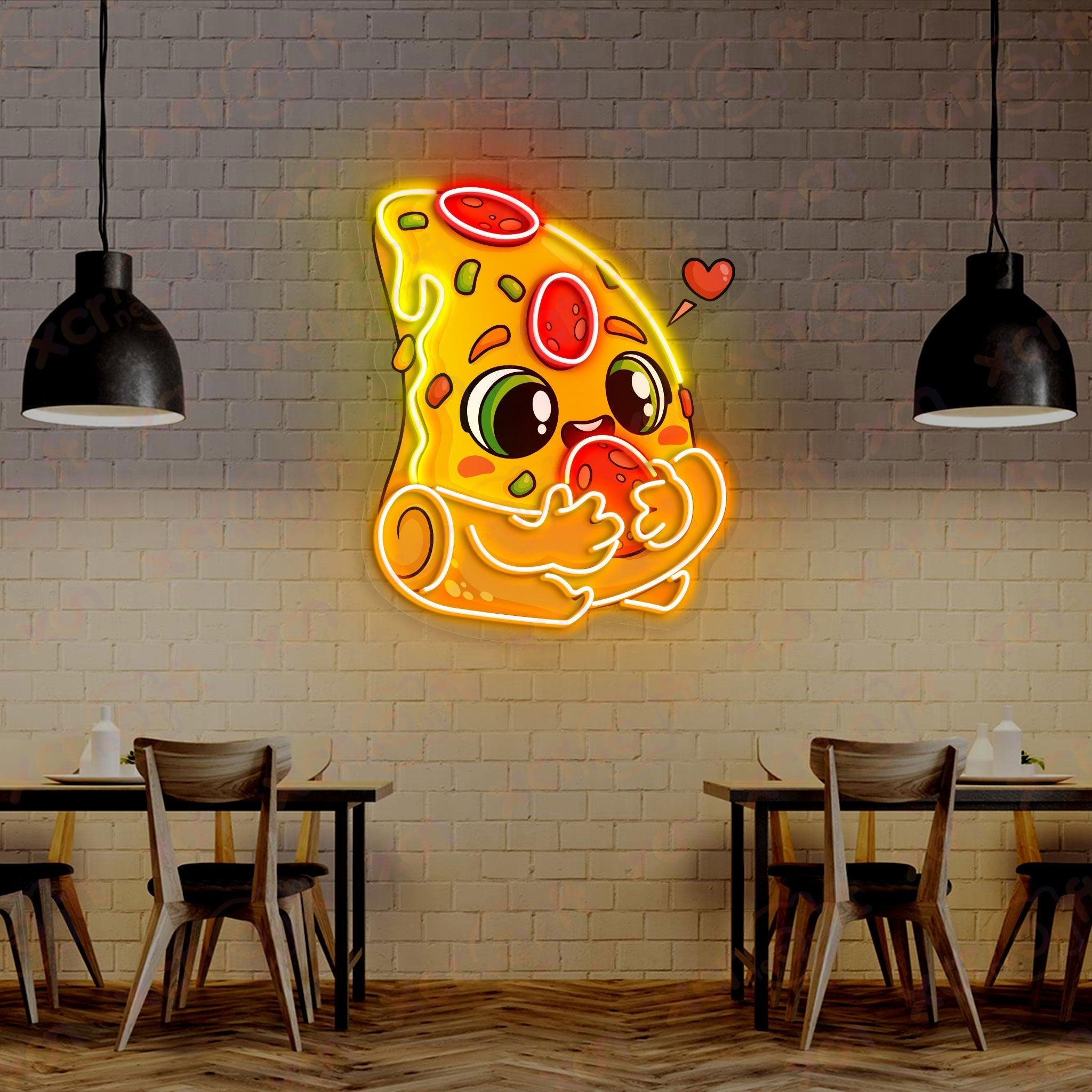 Cute Pizza Cartoon High-quality Neon Signs Wall Decor