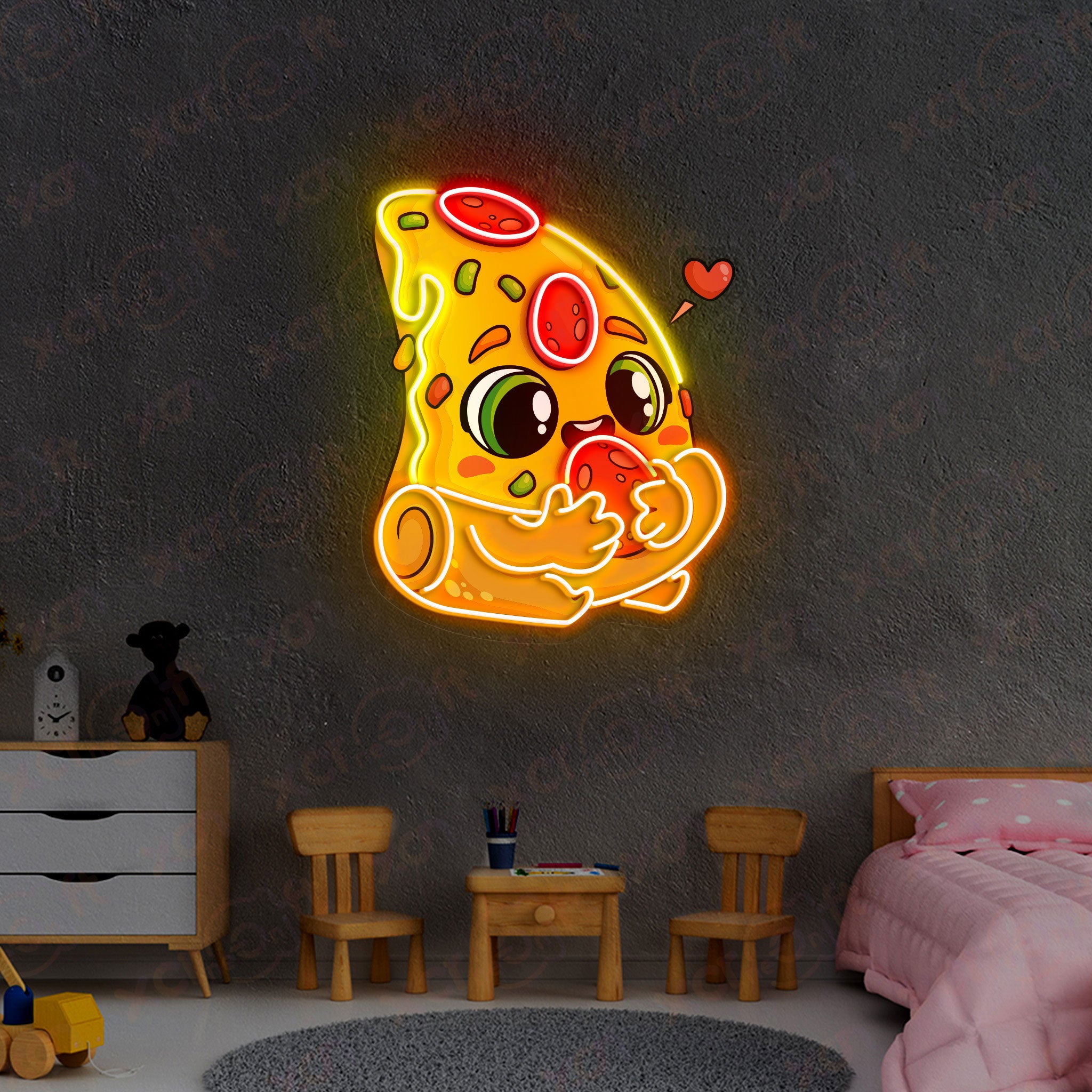Cute Pizza Cartoon High-quality Neon Signs Wall Decor