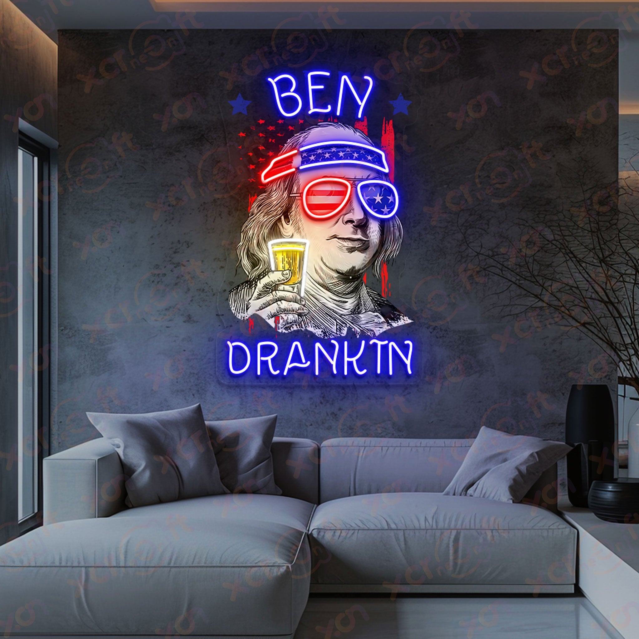 Ben Drinking LED Neon Light for Nation Lover