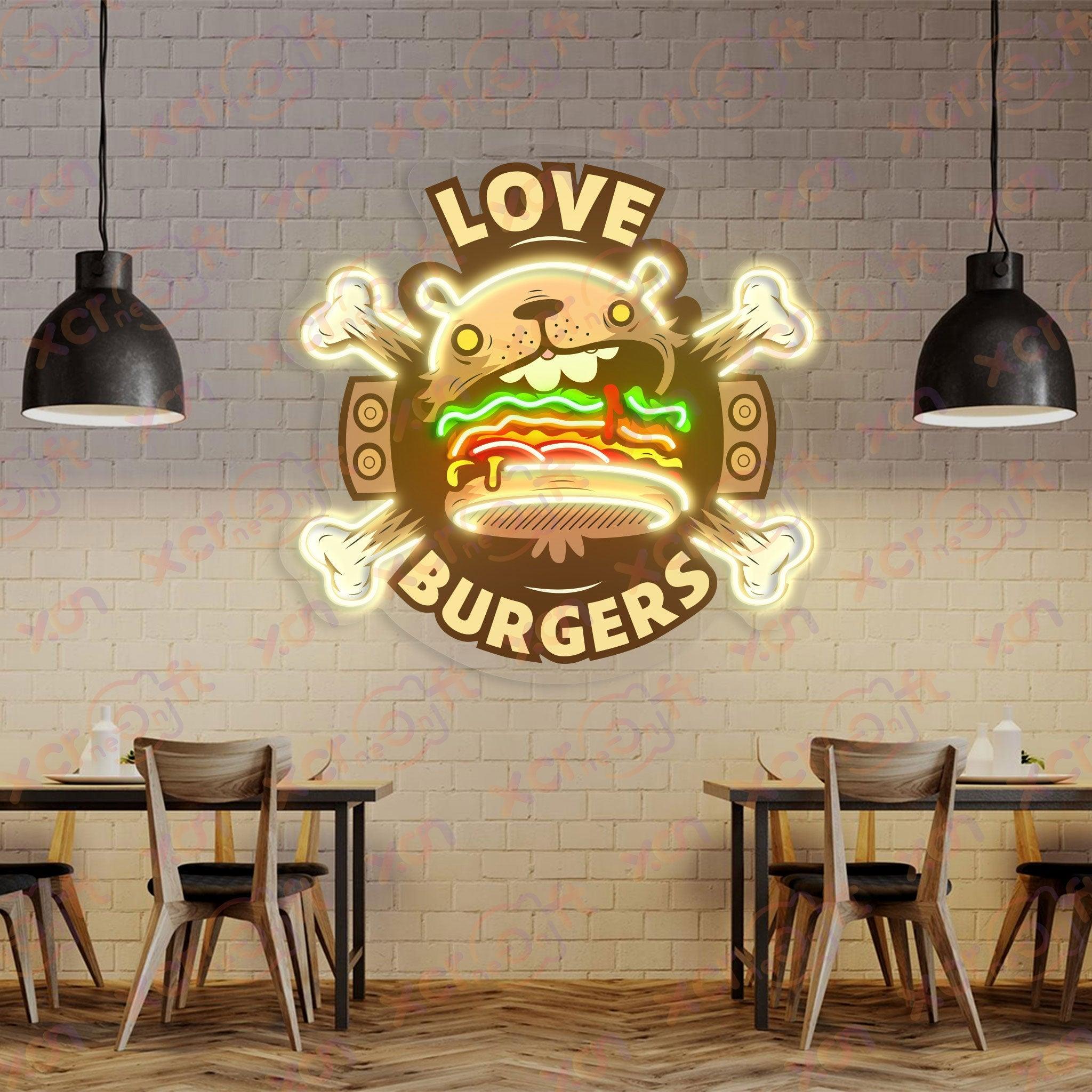 Bear Burger UV Neon Light Halloween Decor