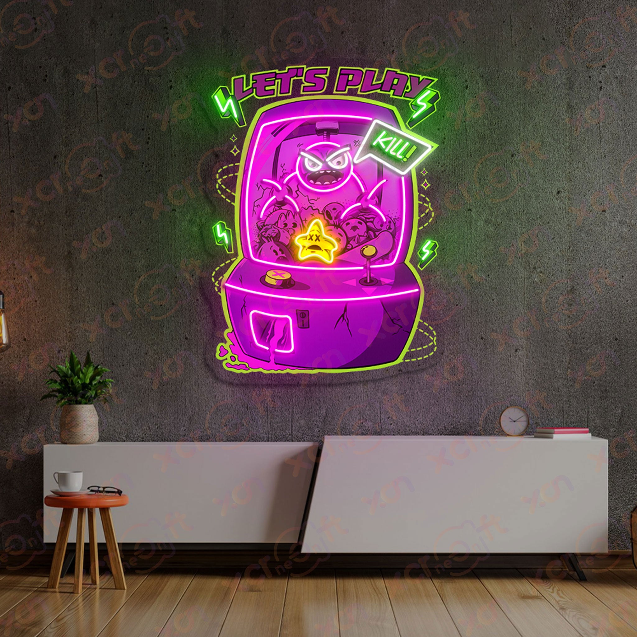 Claw Machine UV Custom Neon Sign Wall Art