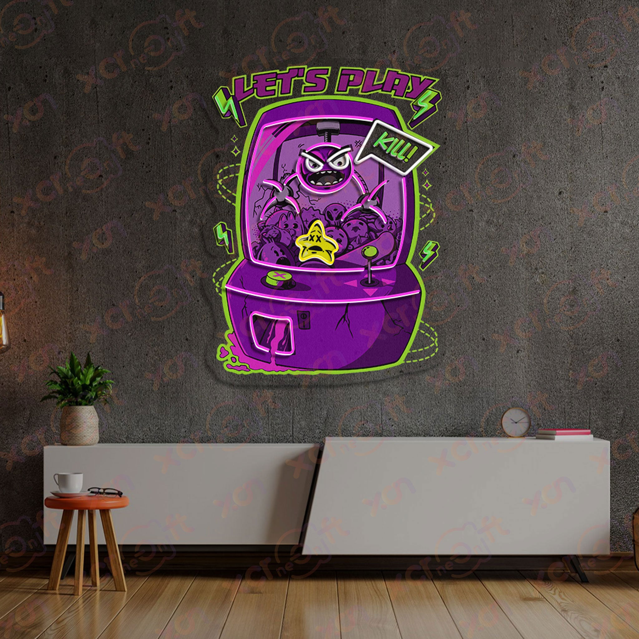 Claw Machine UV Custom Neon Sign Wall Art