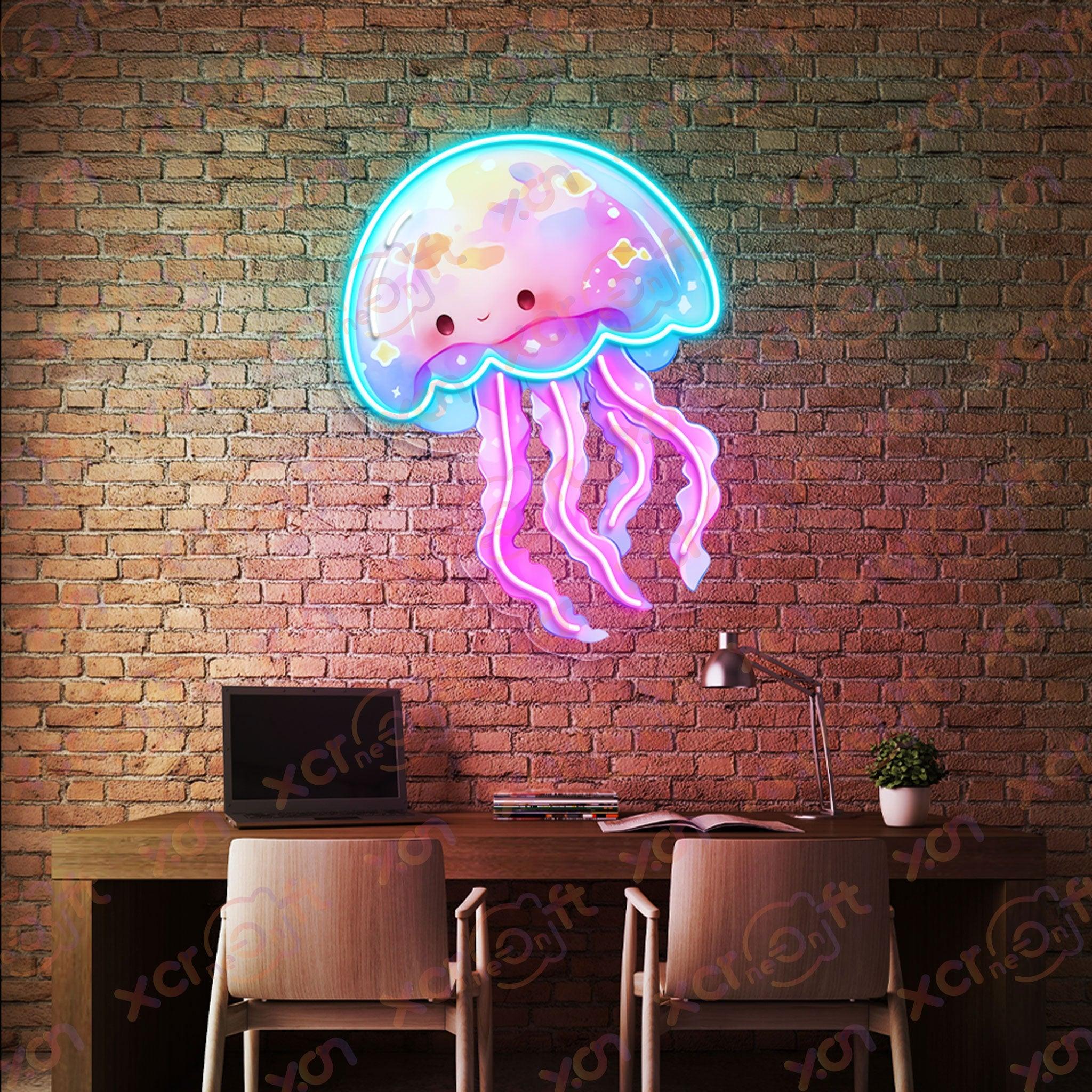 Pastel Jellyfish UV Printed Neon Signs Art Decoration for Kids