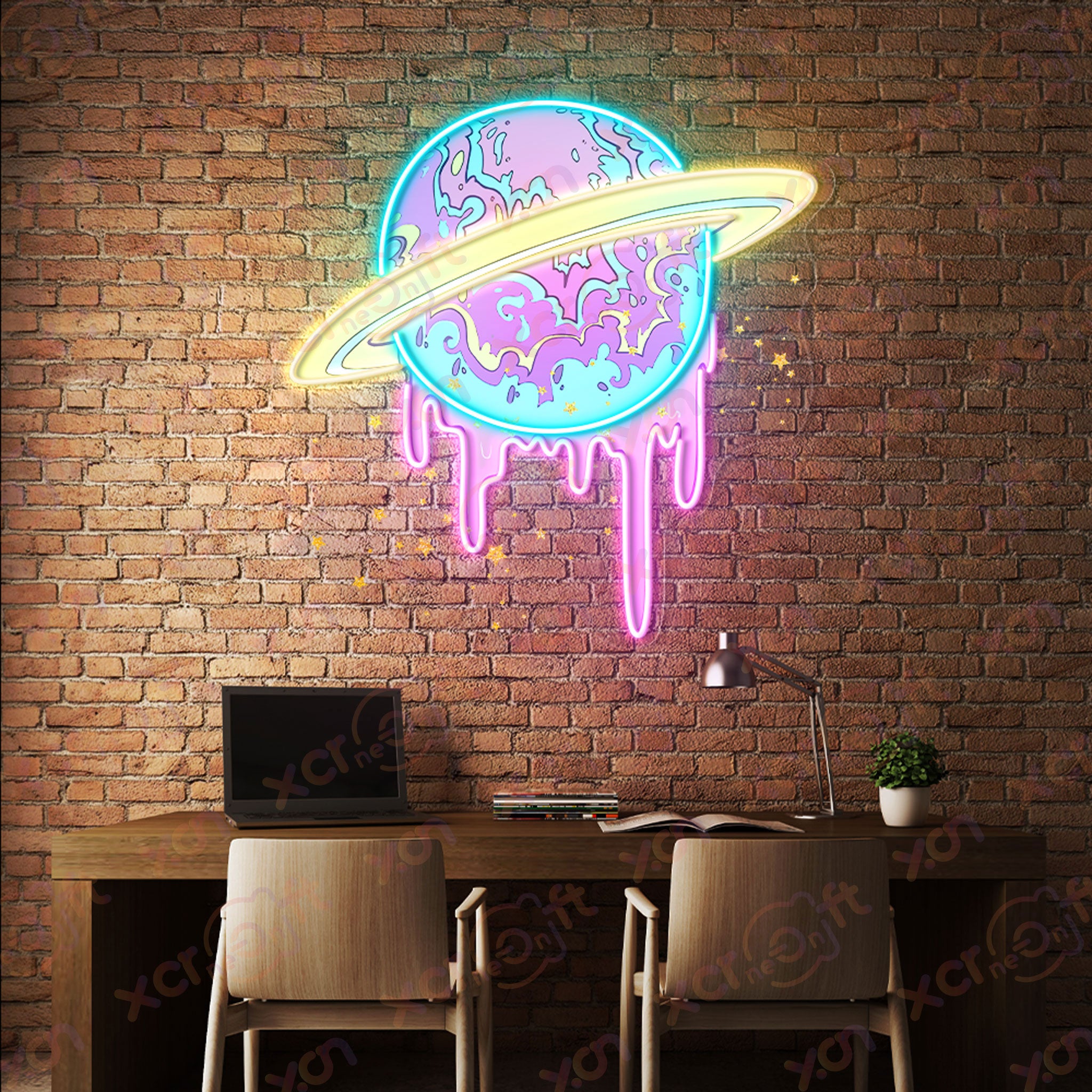 Melting Cosmic Candy Neon Sign Kawaii Style for Room