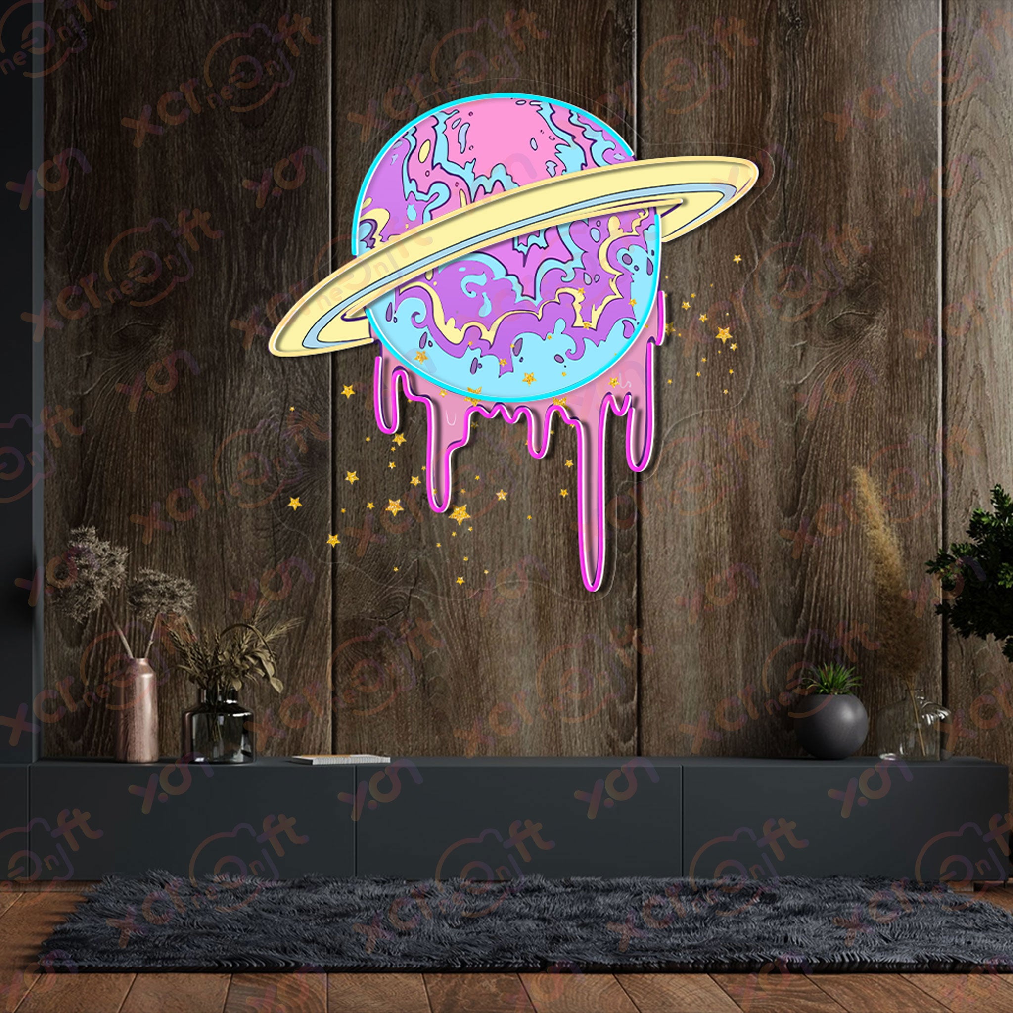 Melting Cosmic Candy Neon Sign Kawaii Style for Room