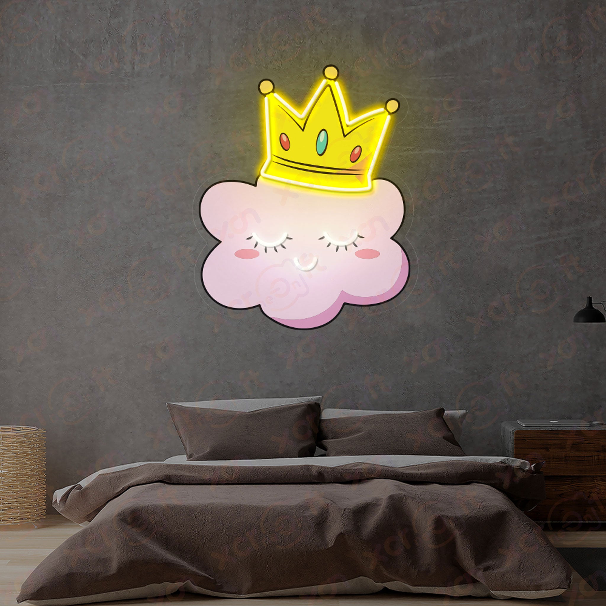 Sleepy Cloud UV Printed Neon Sign Cute Decor for Bedrooms