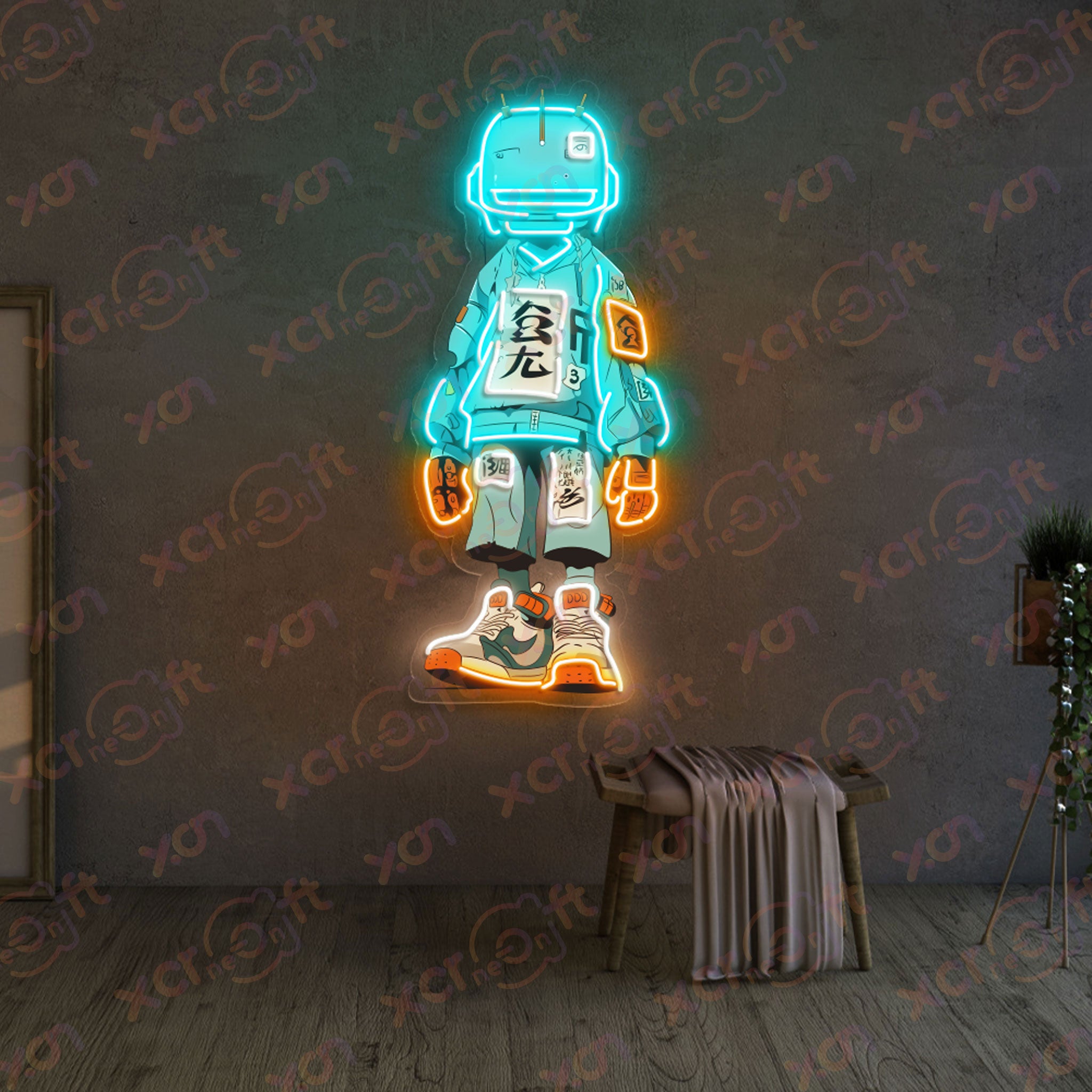 Cyberpunk Printed Neon Sign Gaming Room Decor