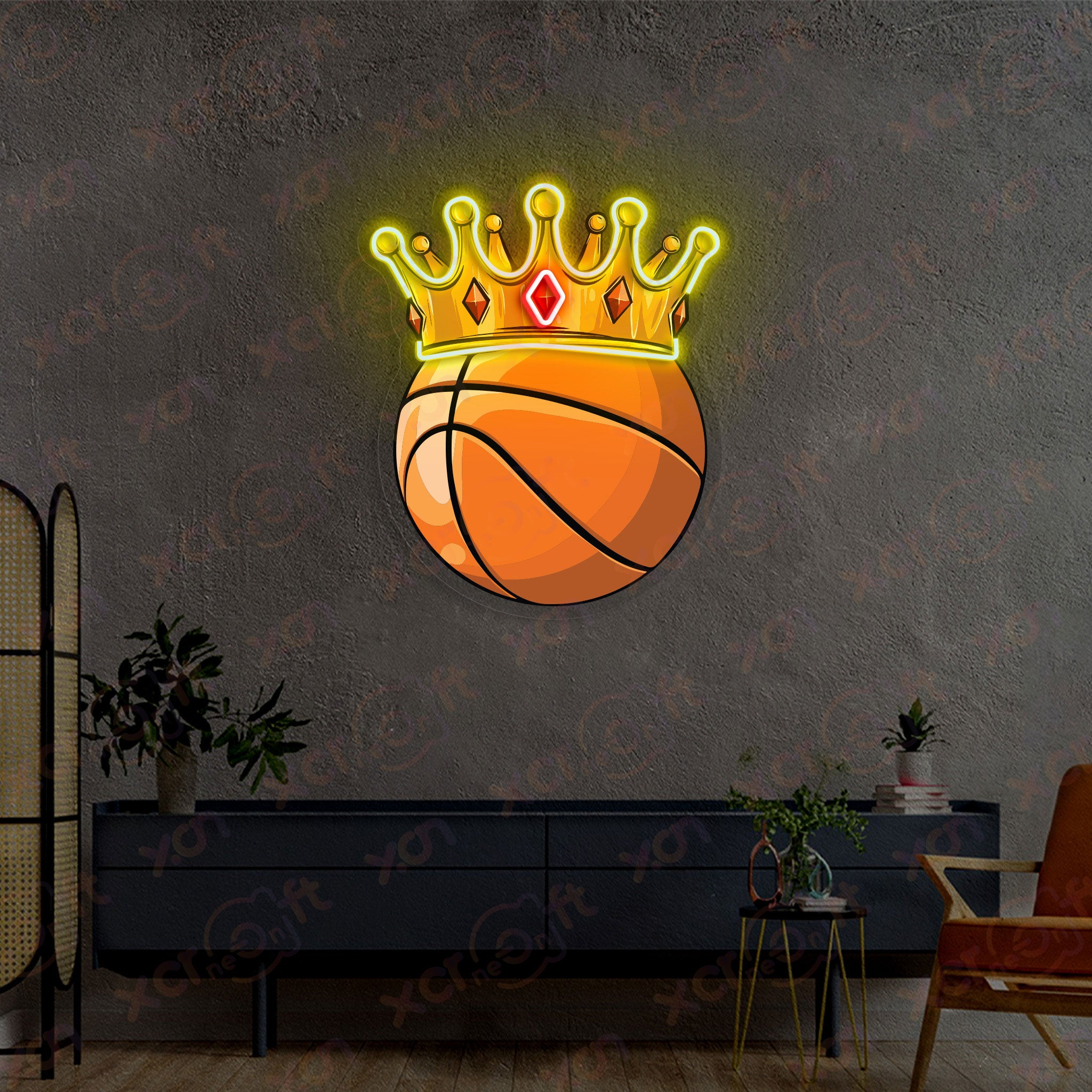Basketball King UV Printed Neon Sign for Teenager