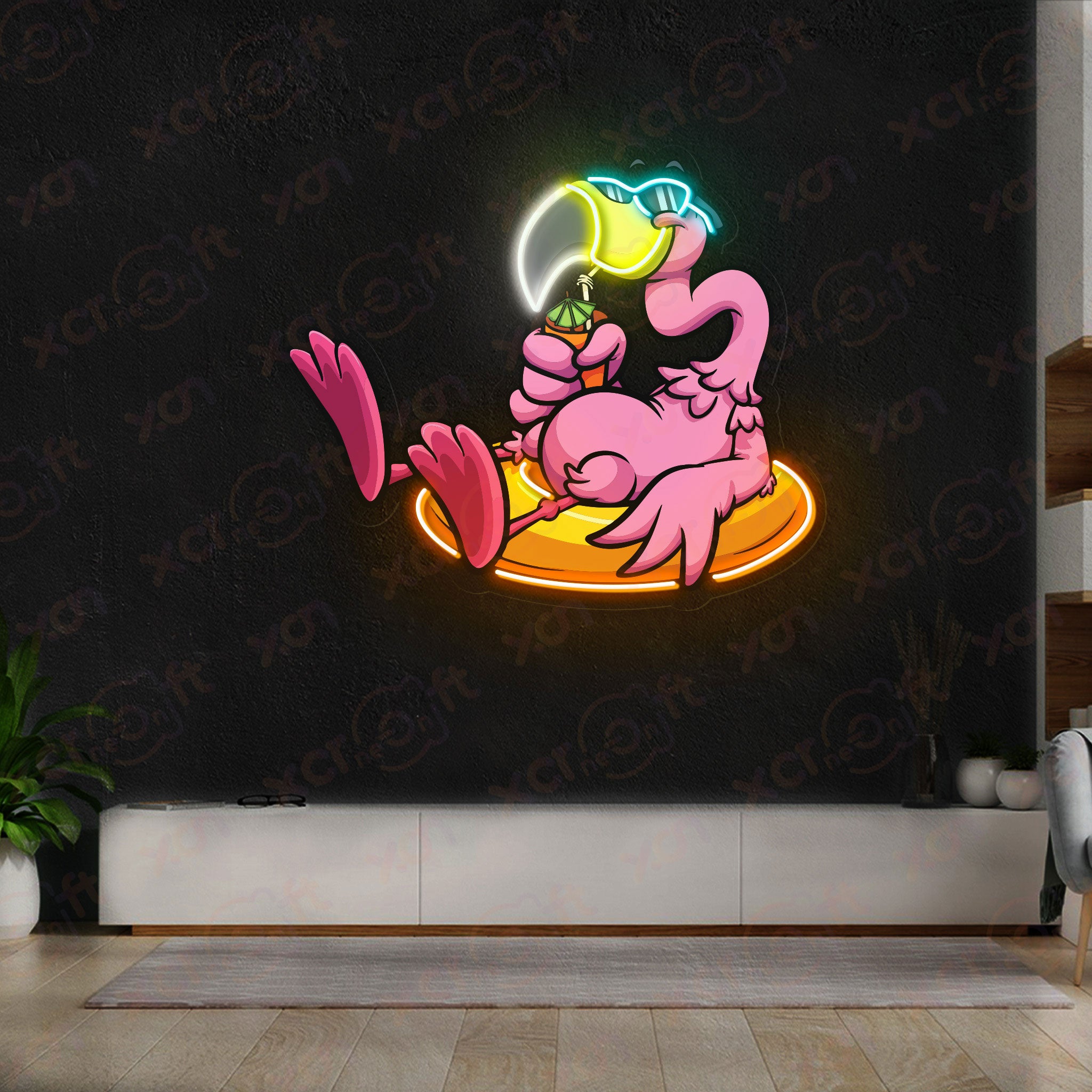 Chill Flamingo Tropical Neon Signs Decoration