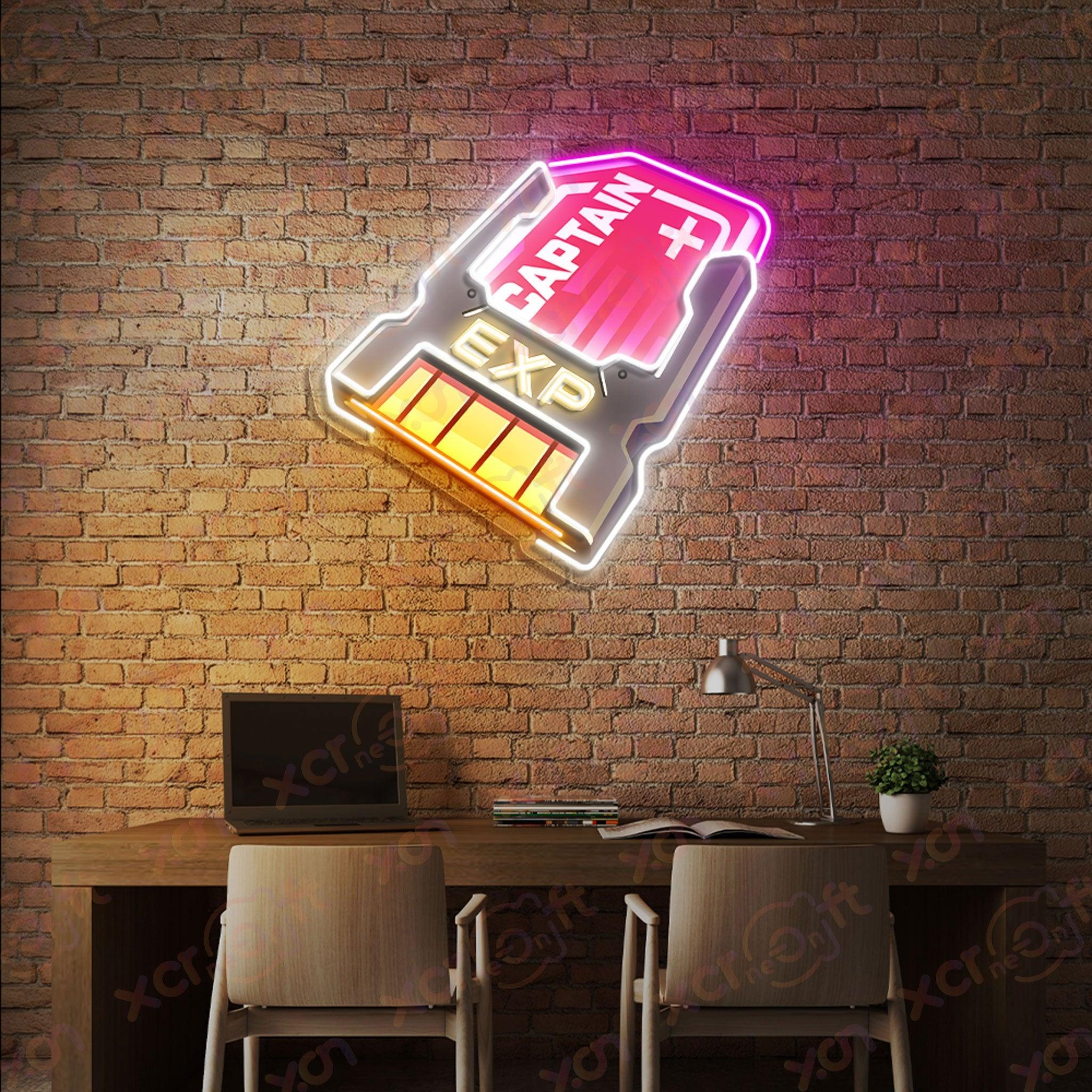 Captain EXP Chip LED Neon Sign Gaming Room