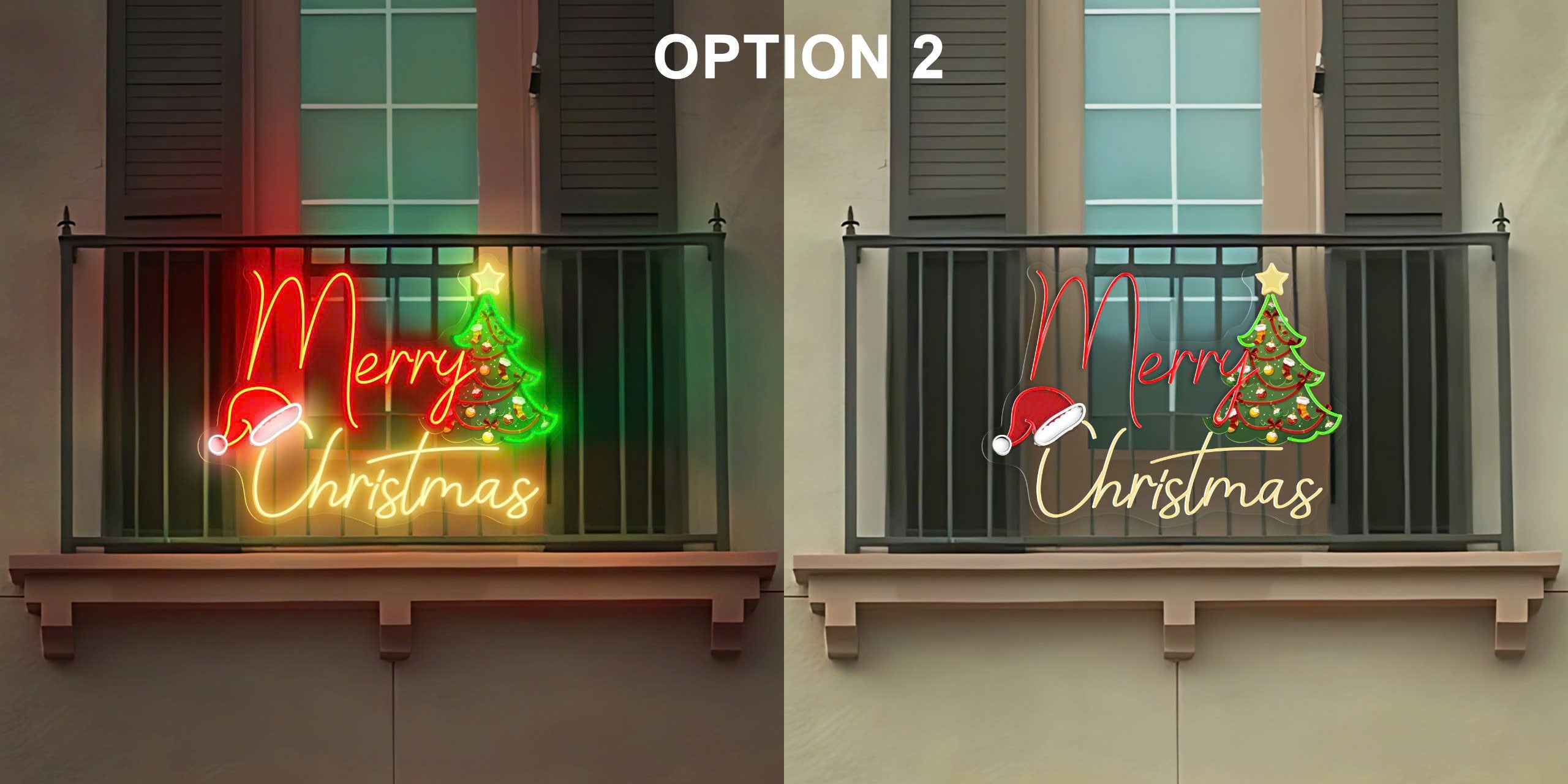 Merry Christmas UV Neon Sign