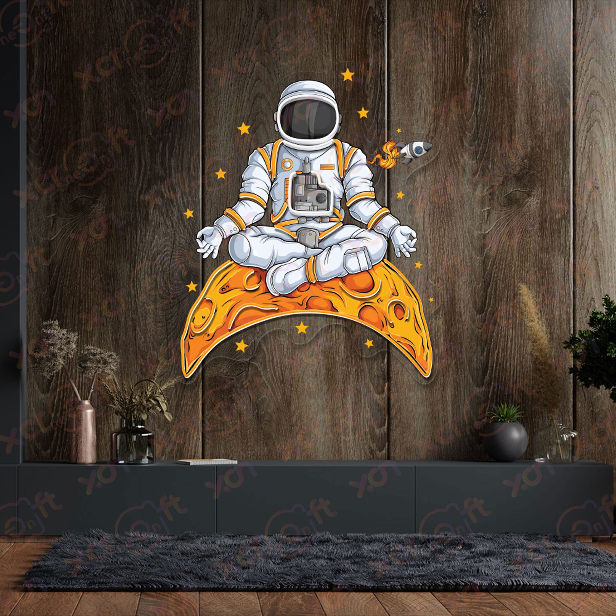 Astronaut Yoga UV Printed Neon Sign For Kids