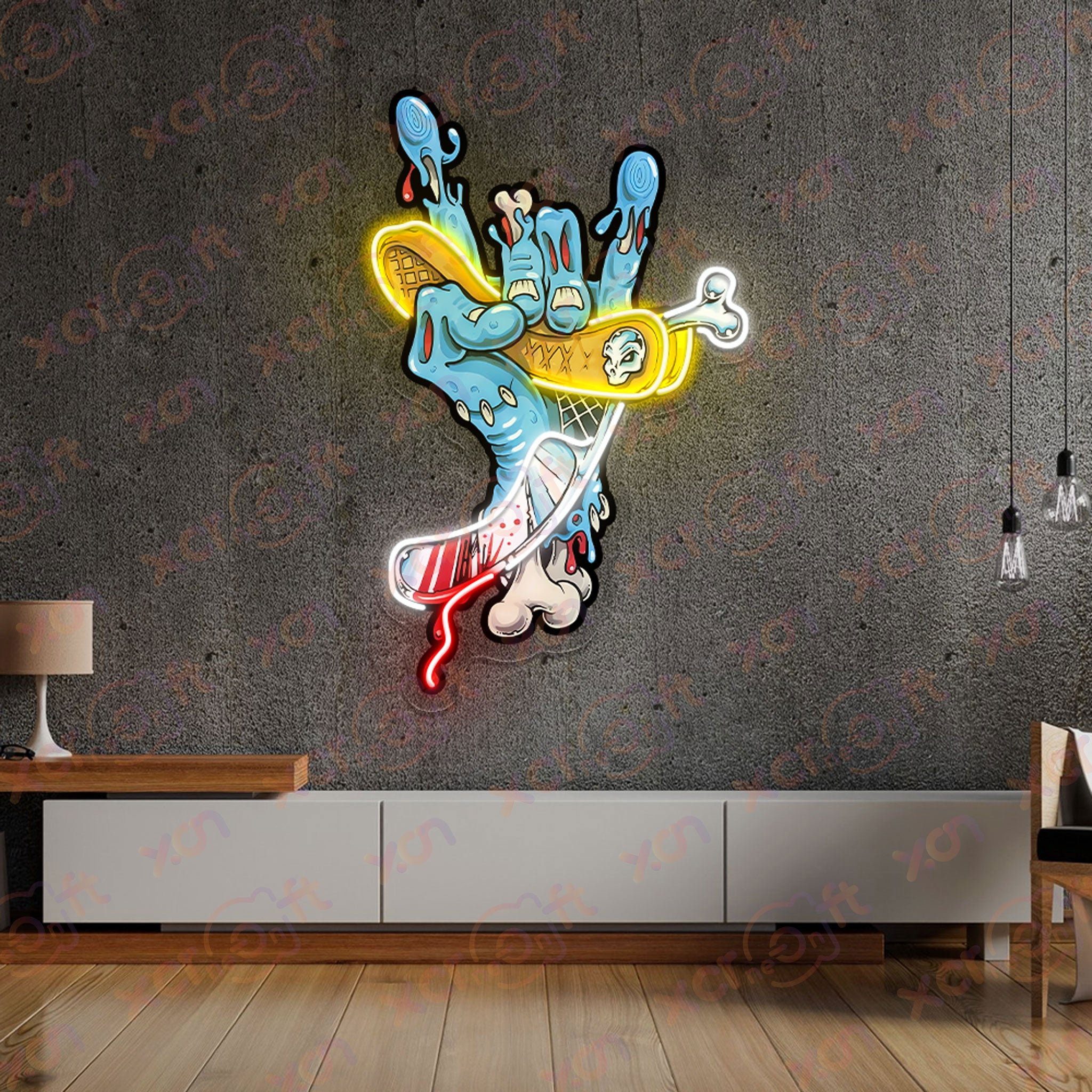 Zombie Hotdog Decoration UV Printed Neon Signs