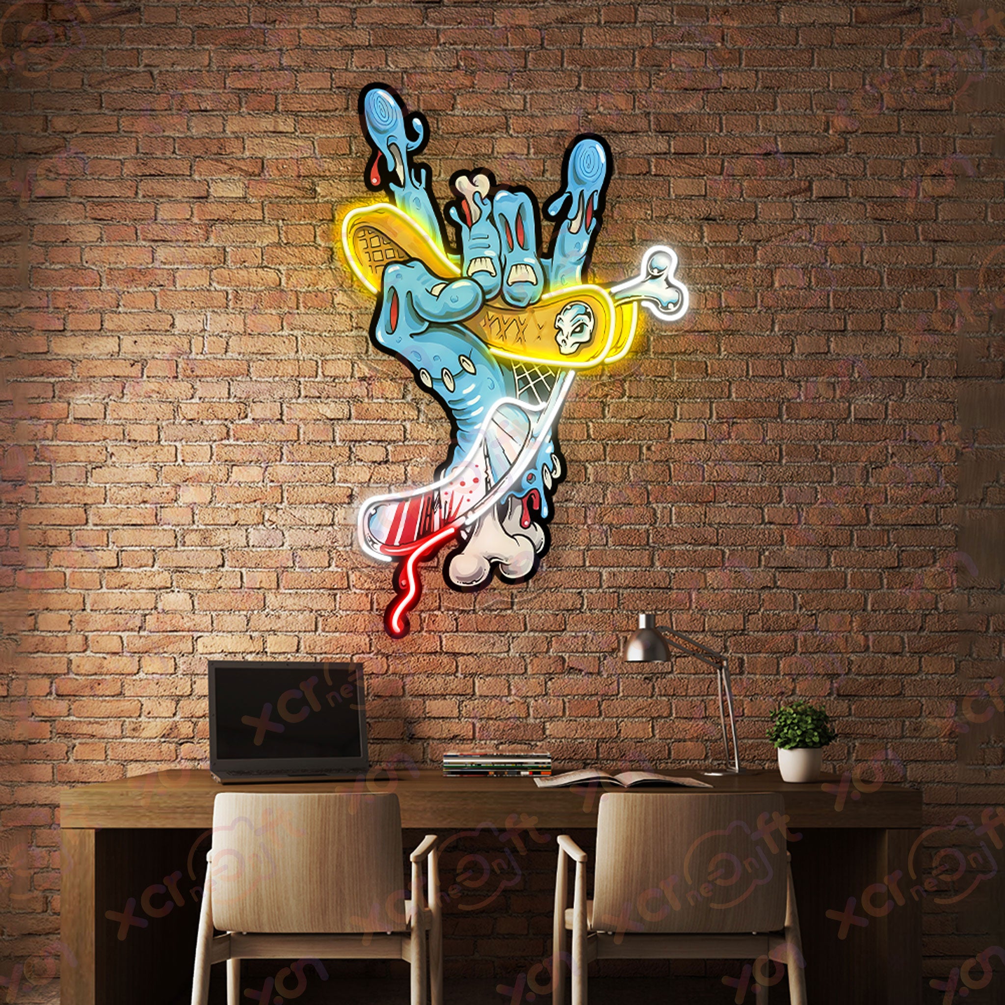 Zombie Hotdog Decoration UV Printed Neon Signs