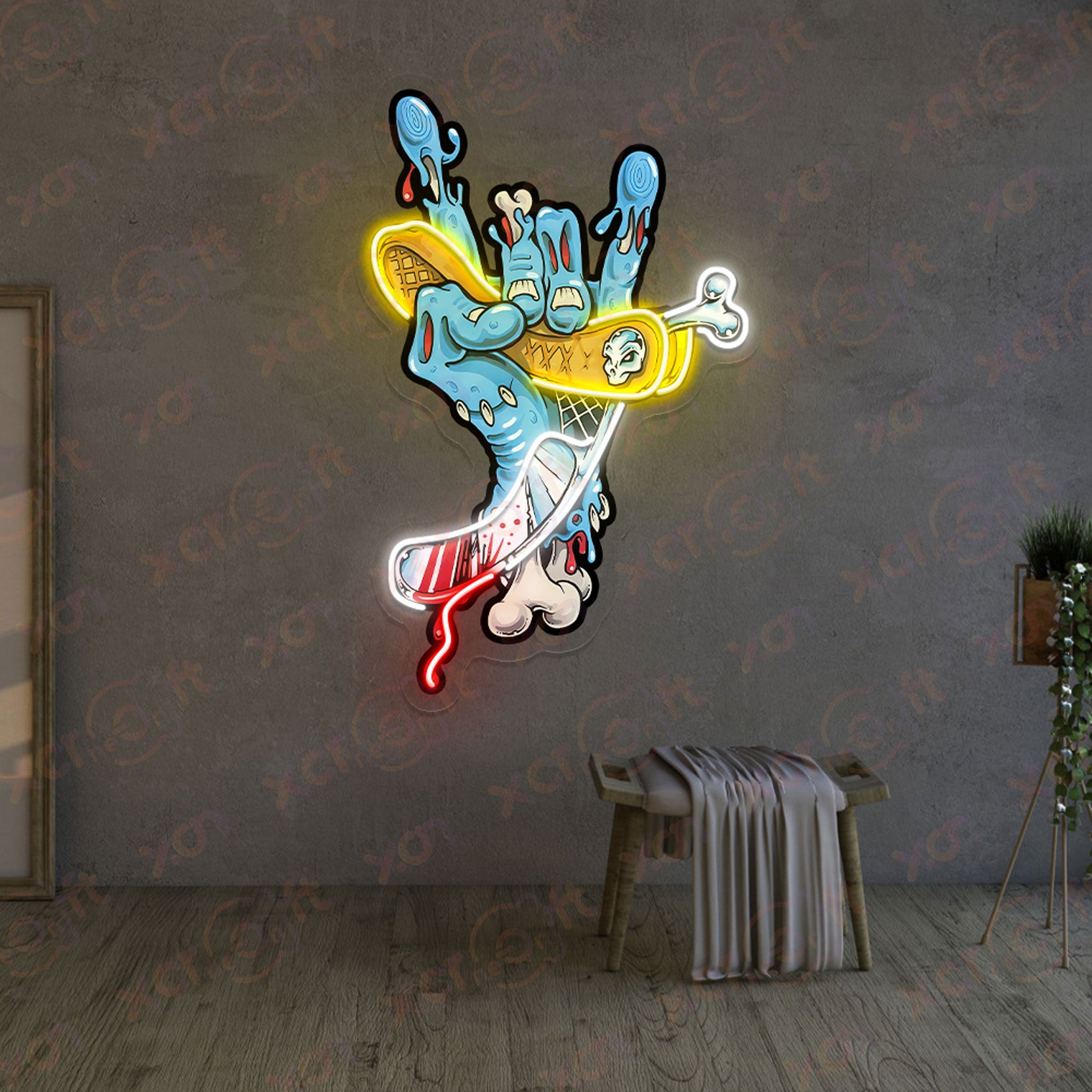 Zombie Hotdog Decoration UV Printed Neon Signs