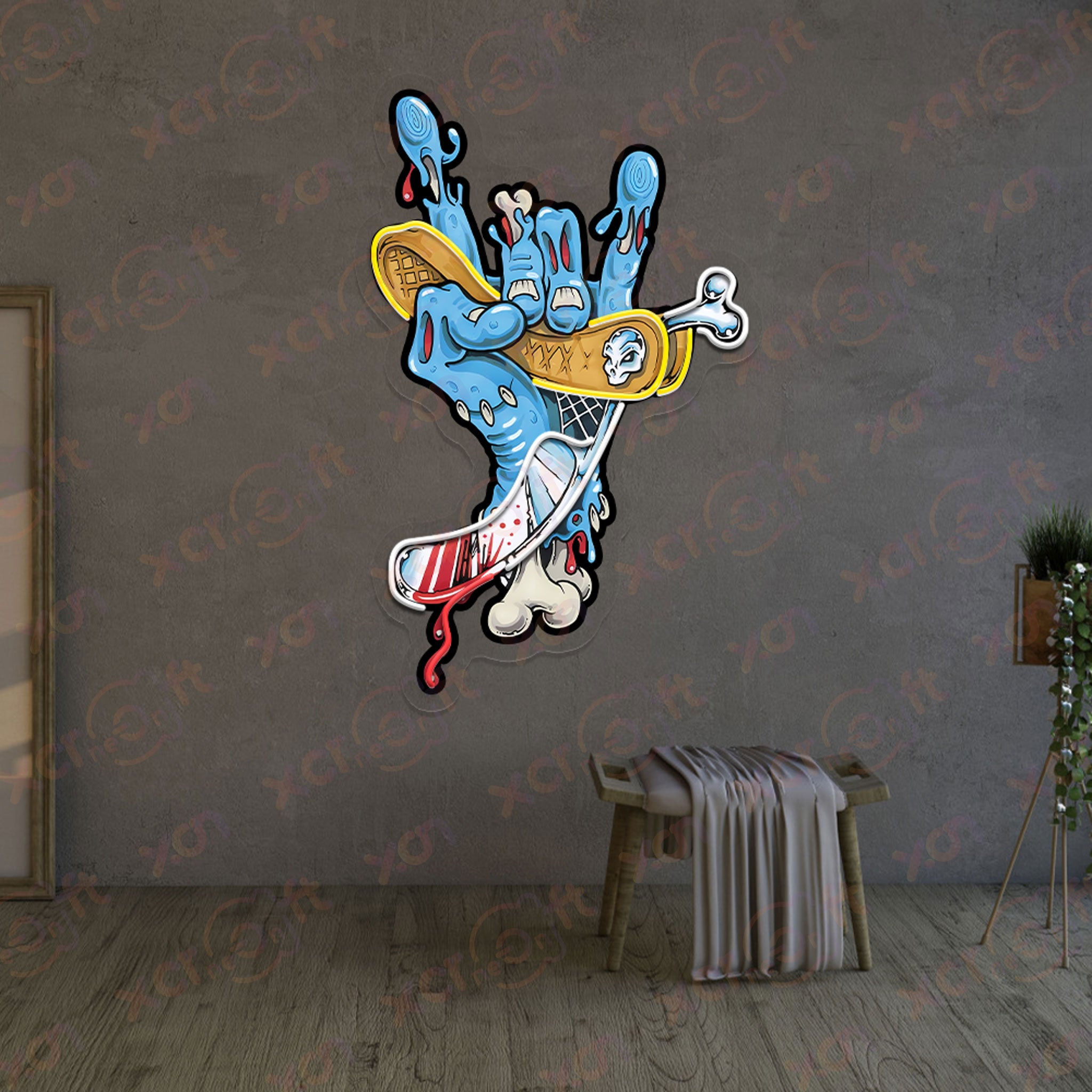 Zombie Hotdog Decoration UV Printed Neon Signs
