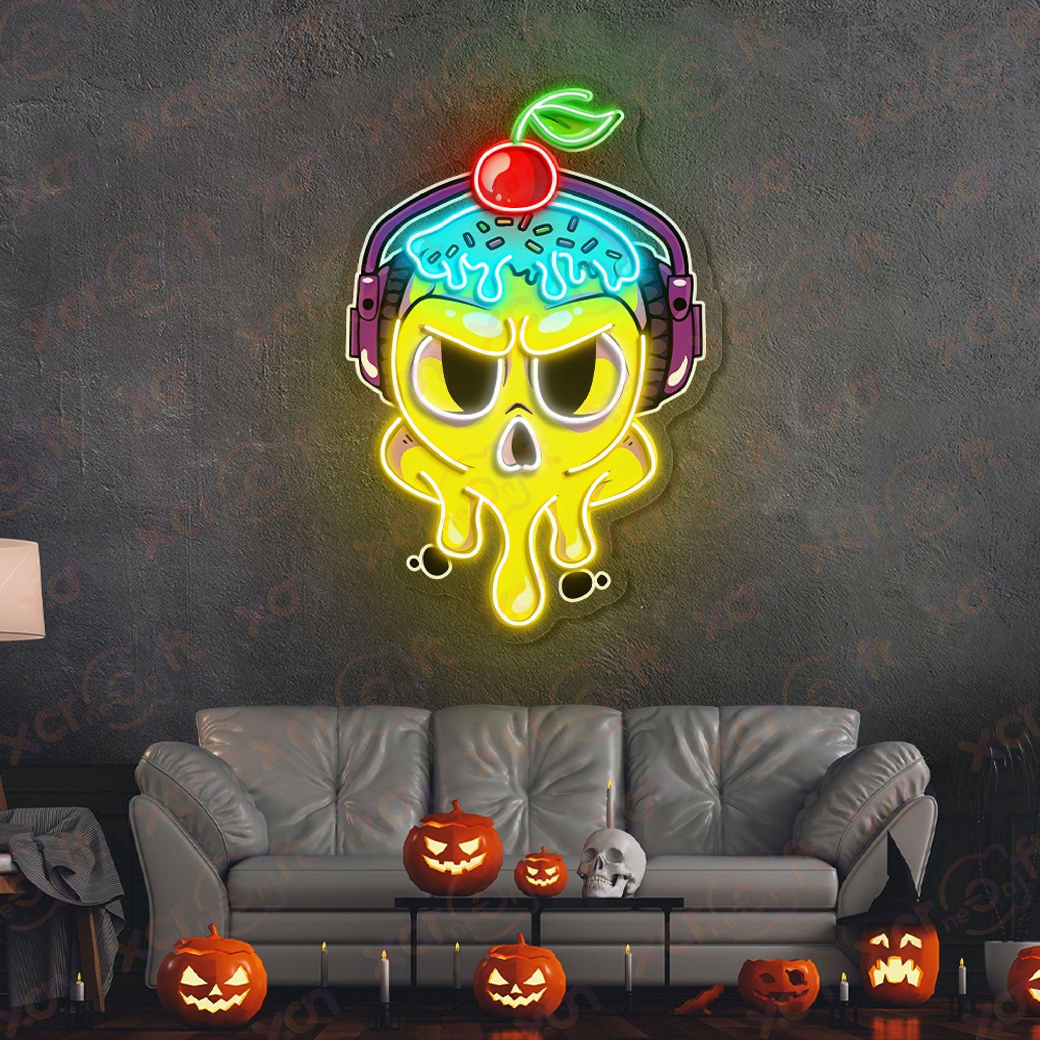 Skull Headphone Printed LED Neon Sign Wall Decor