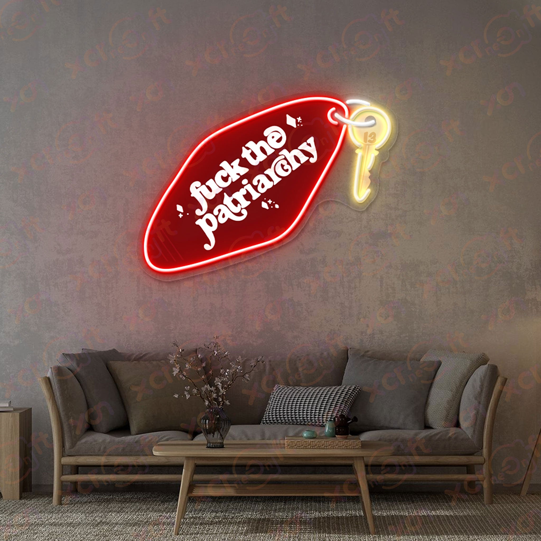 Keychain With Quote Neon Sign Music Studio Decor