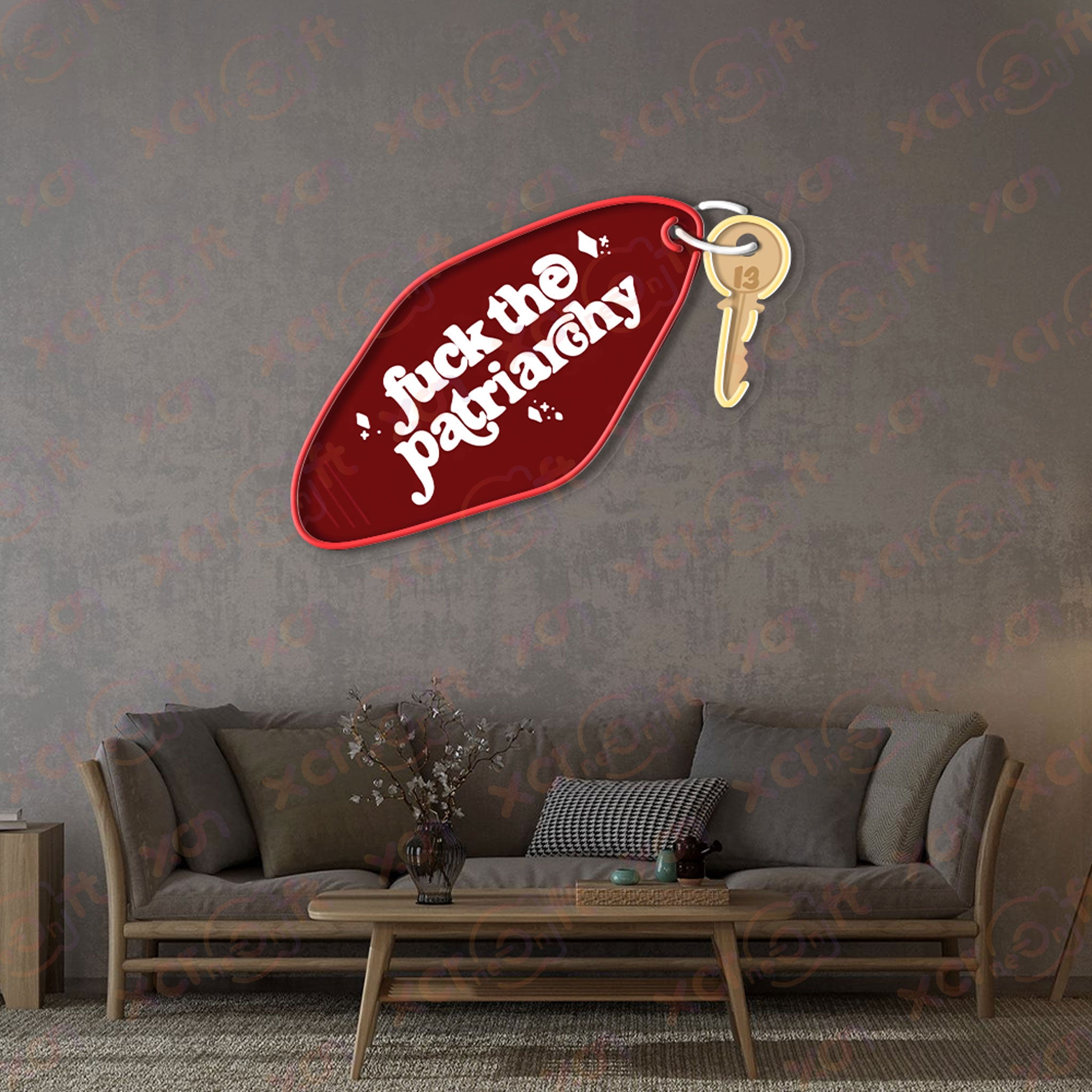 Keychain With Quote Neon Sign Music Studio Decor