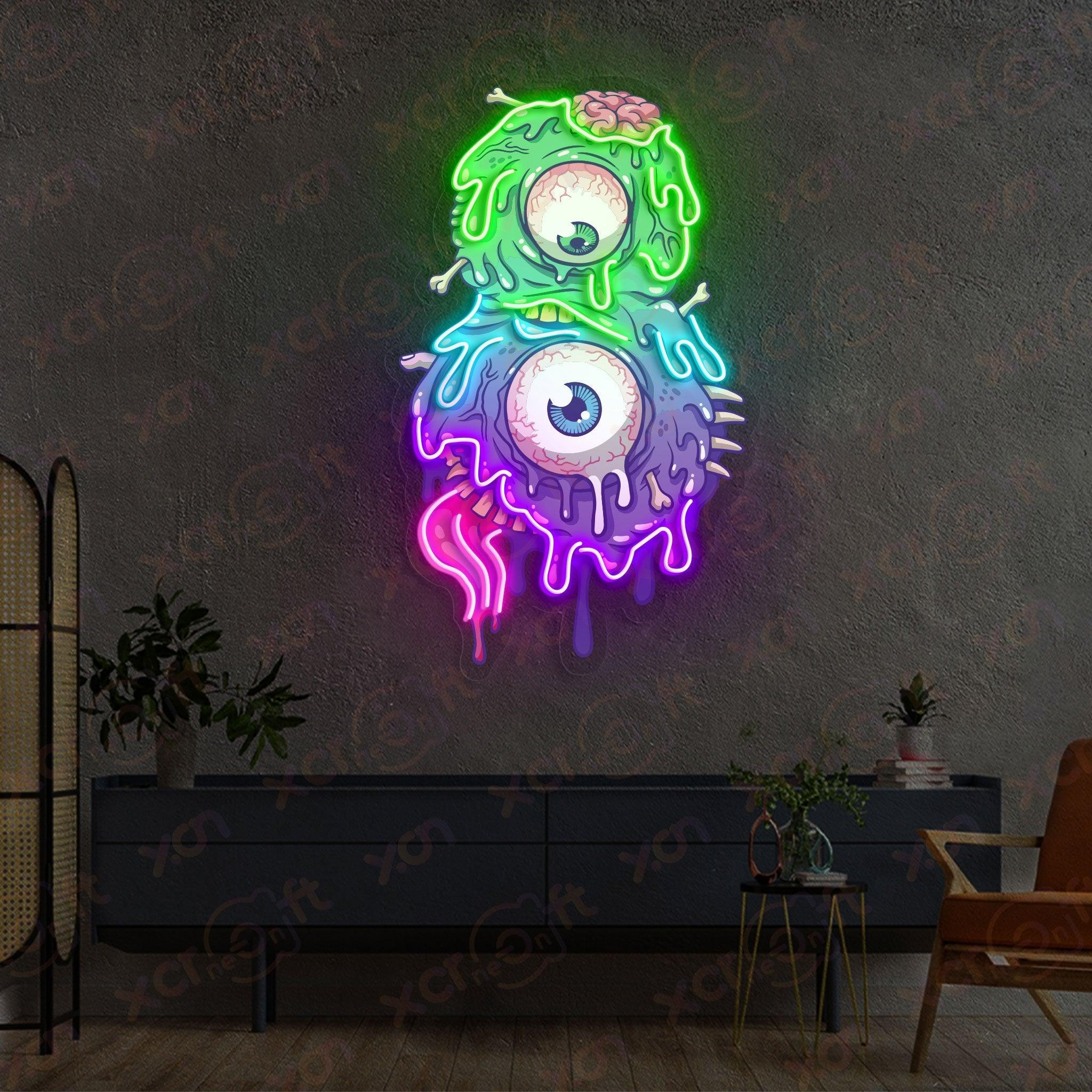 Halloween Zombie Eye Printed UV Neon Signs