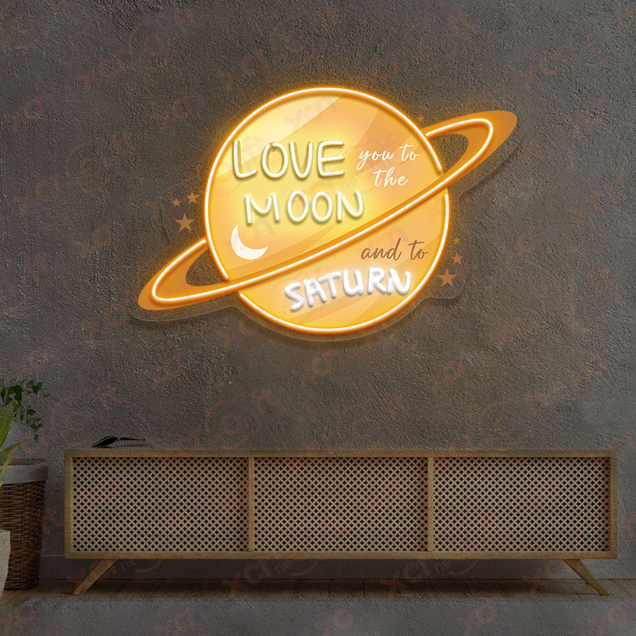 Love You To The Moon And Saturn Neon Signs