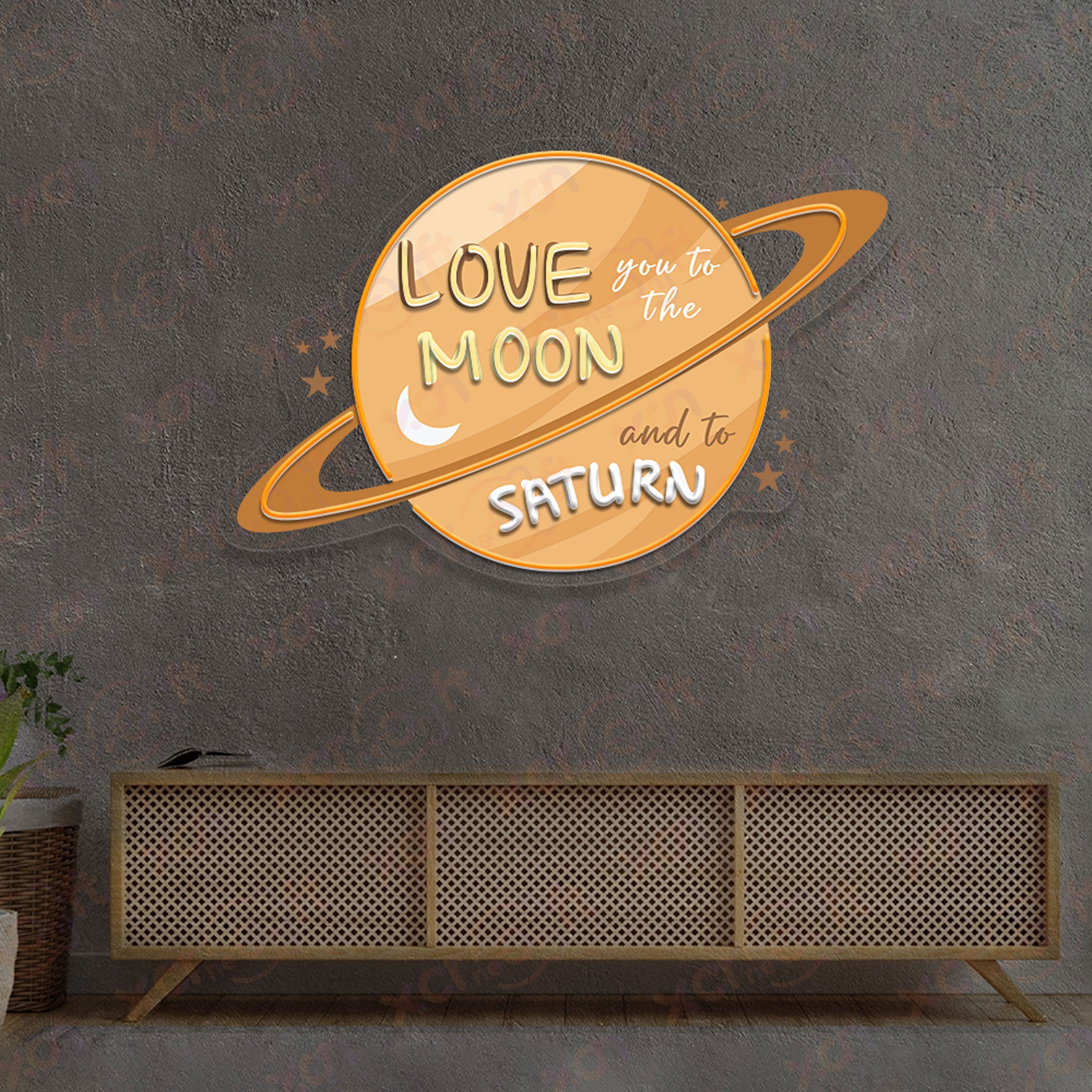 Love You To The Moon And Saturn Neon Signs
