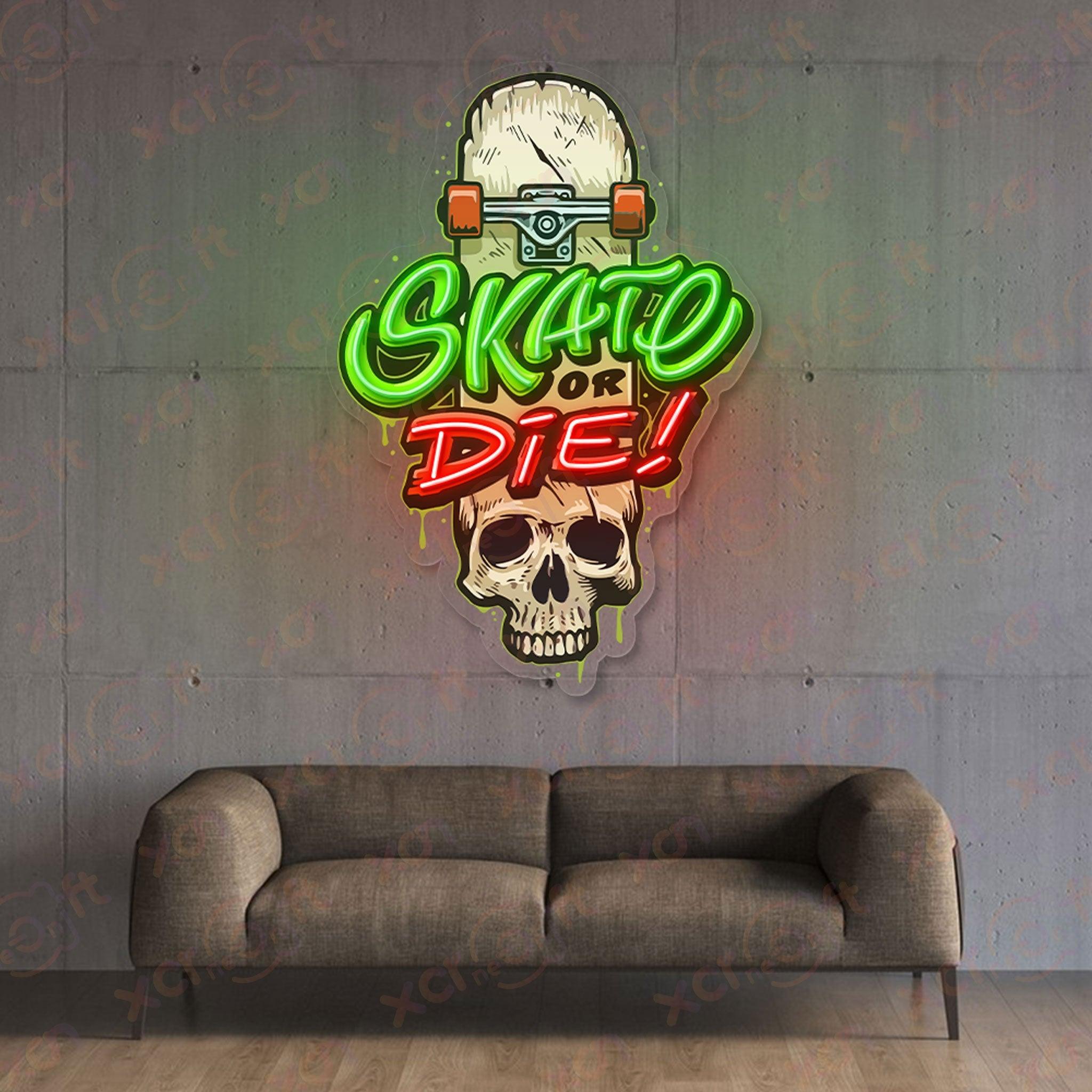 Skate or Die Neon Signs Art Decor Ideas