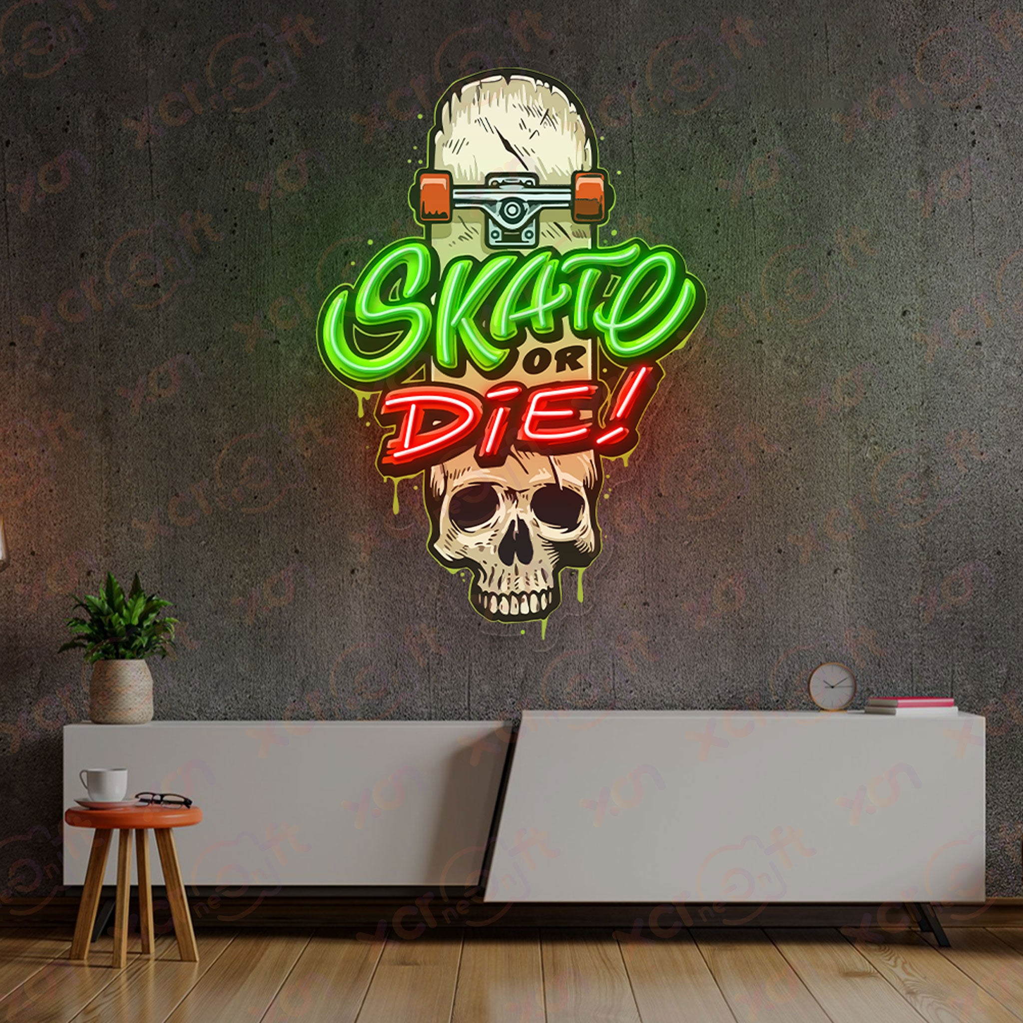 Skate or Die Neon Signs Art Decor Ideas