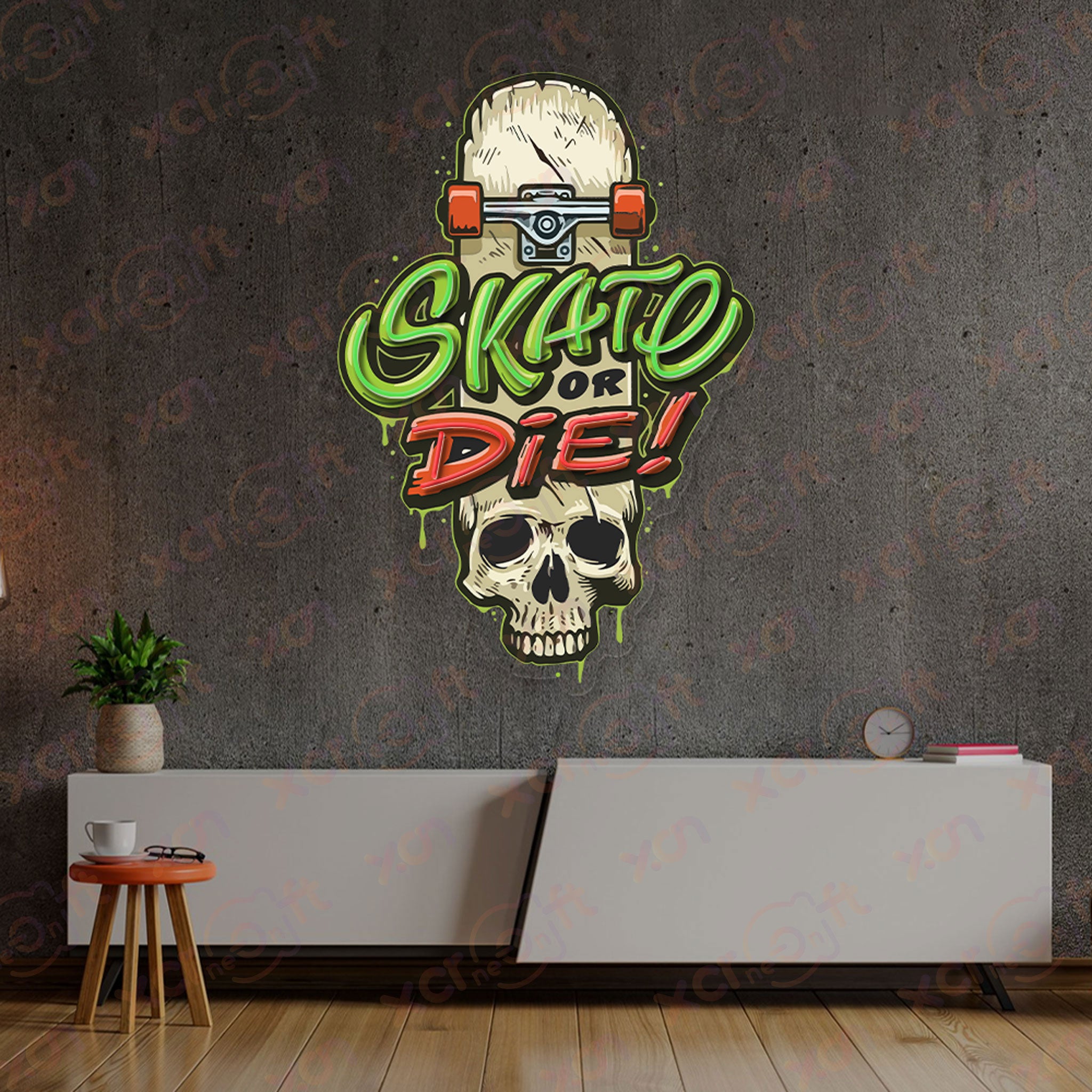 Skate or Die Neon Signs Art Decor Ideas