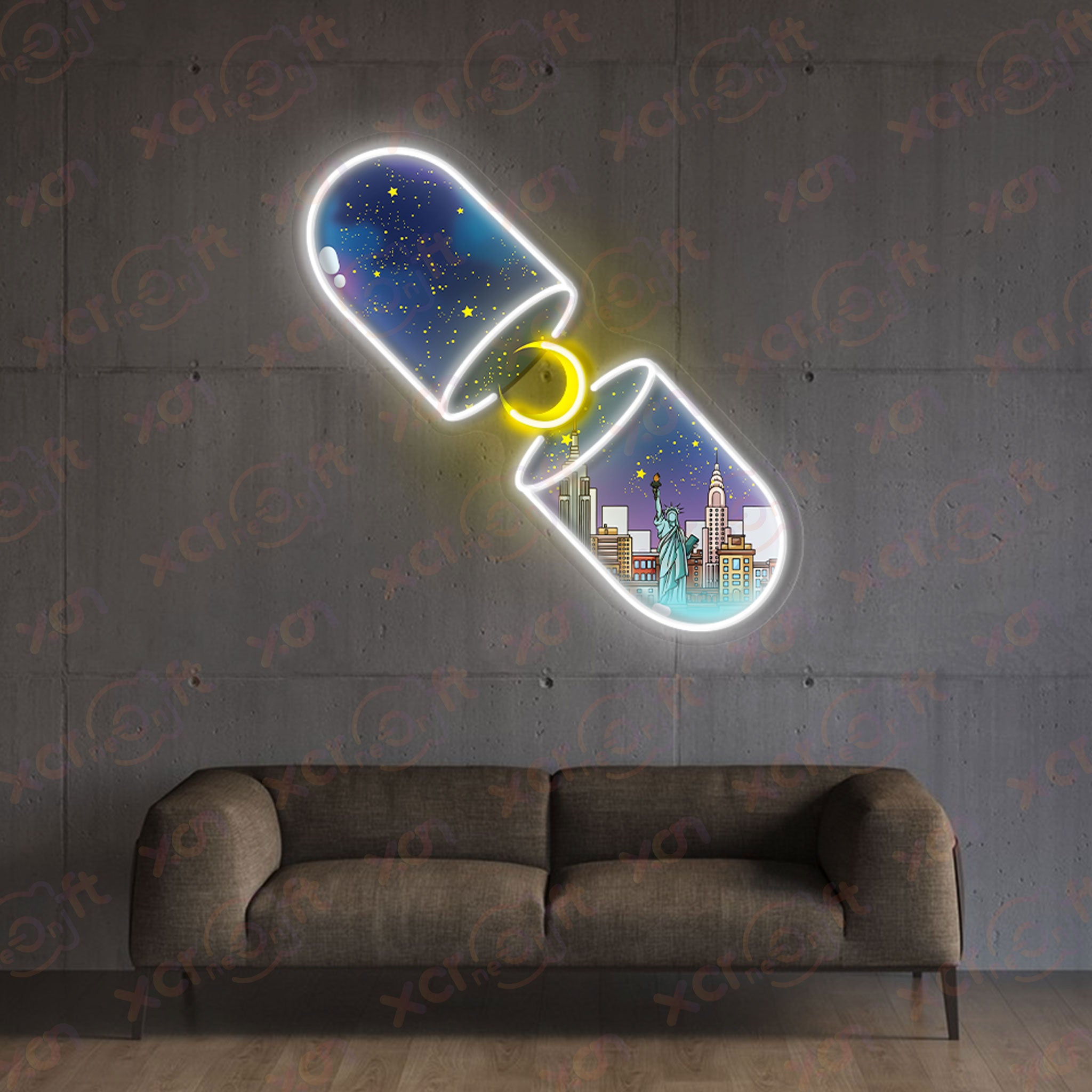 City Pill UV Neon Light