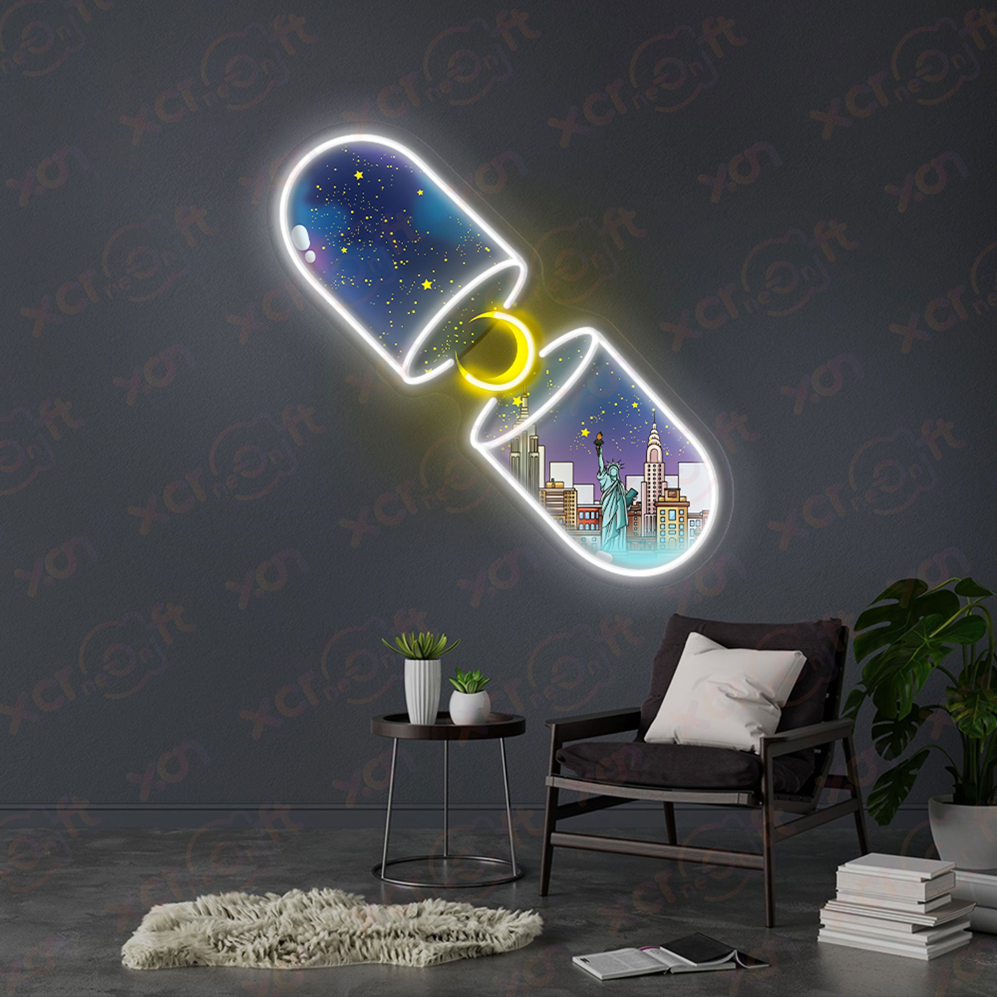 City Pill UV Neon Light