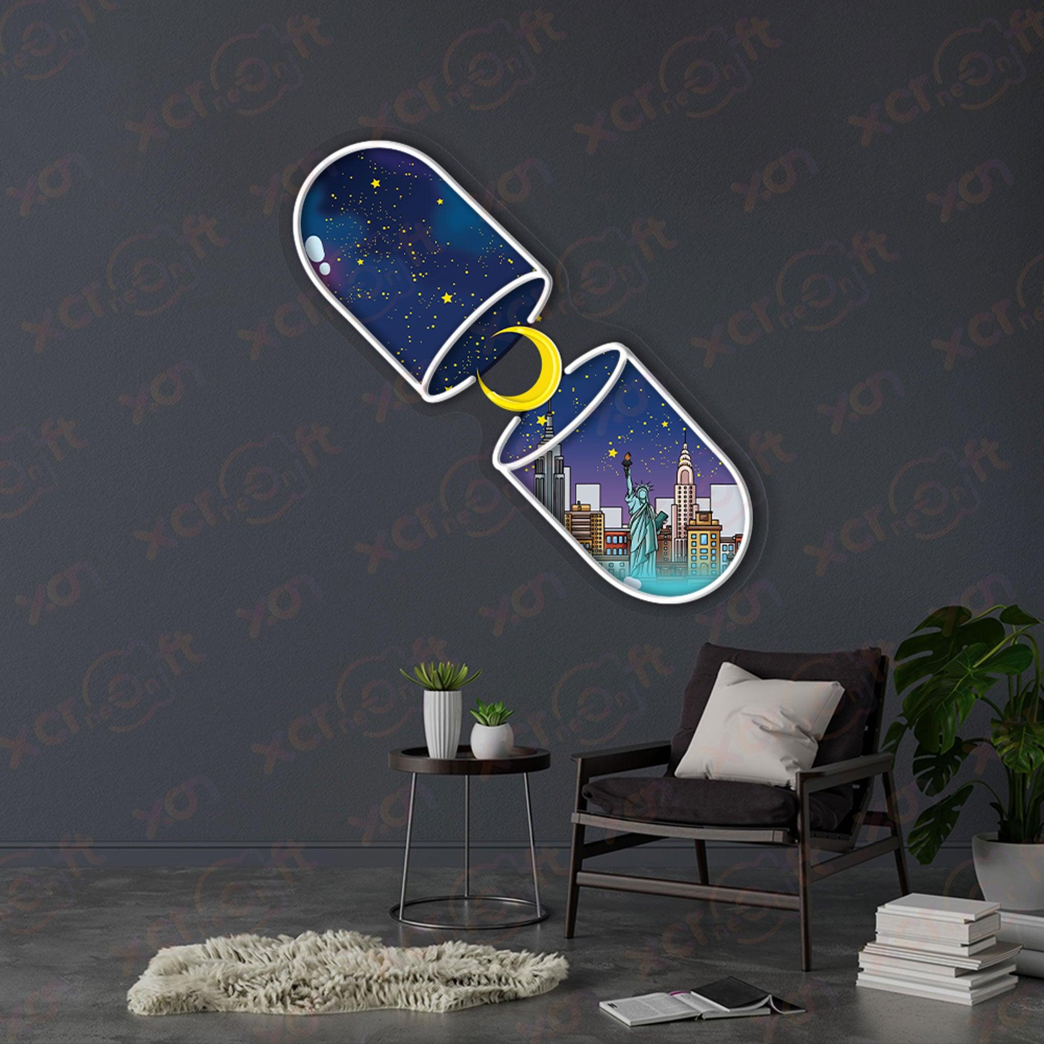 City Pill UV Neon Light