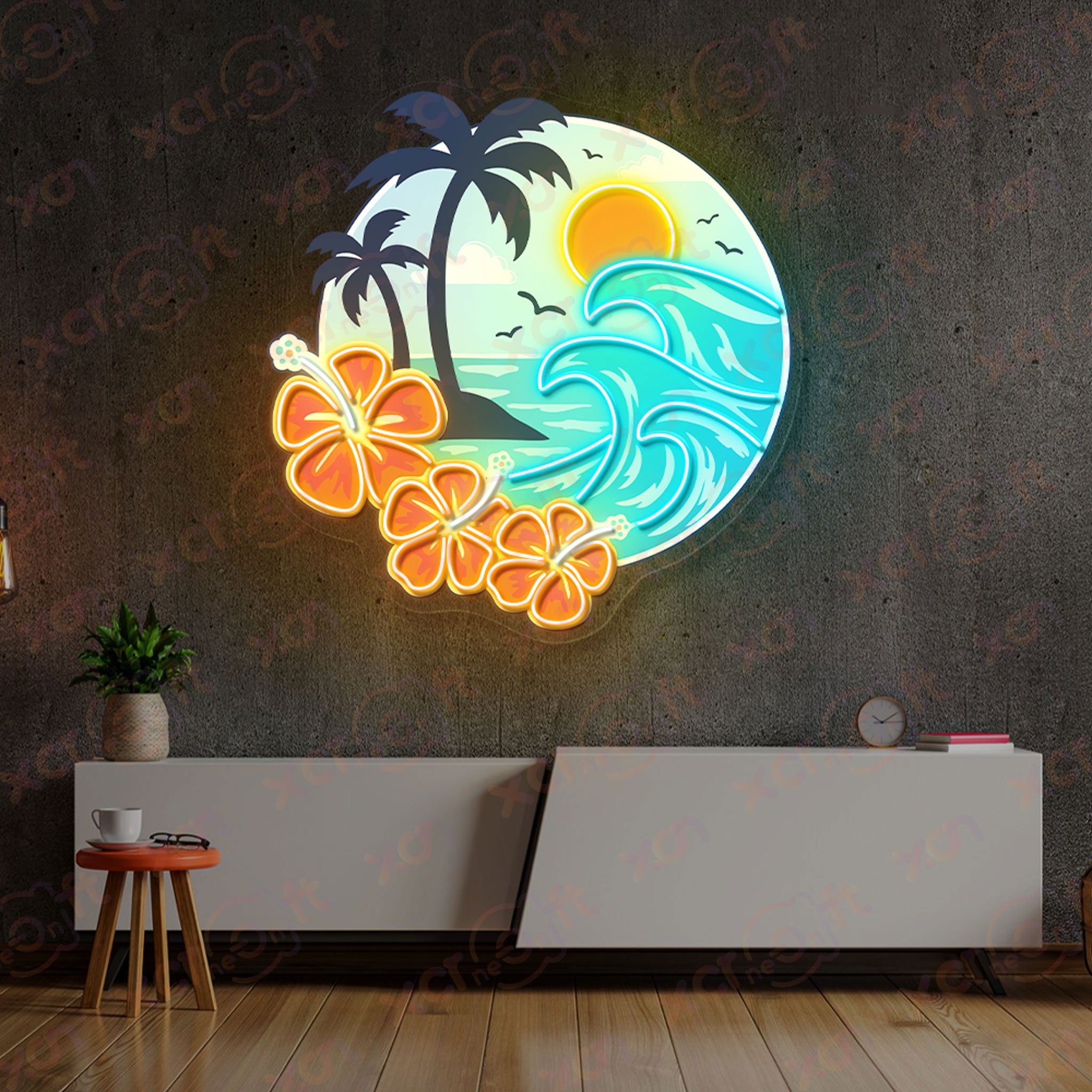 Tropical Vibe UV Printed Neon Sign for Summer Vibe