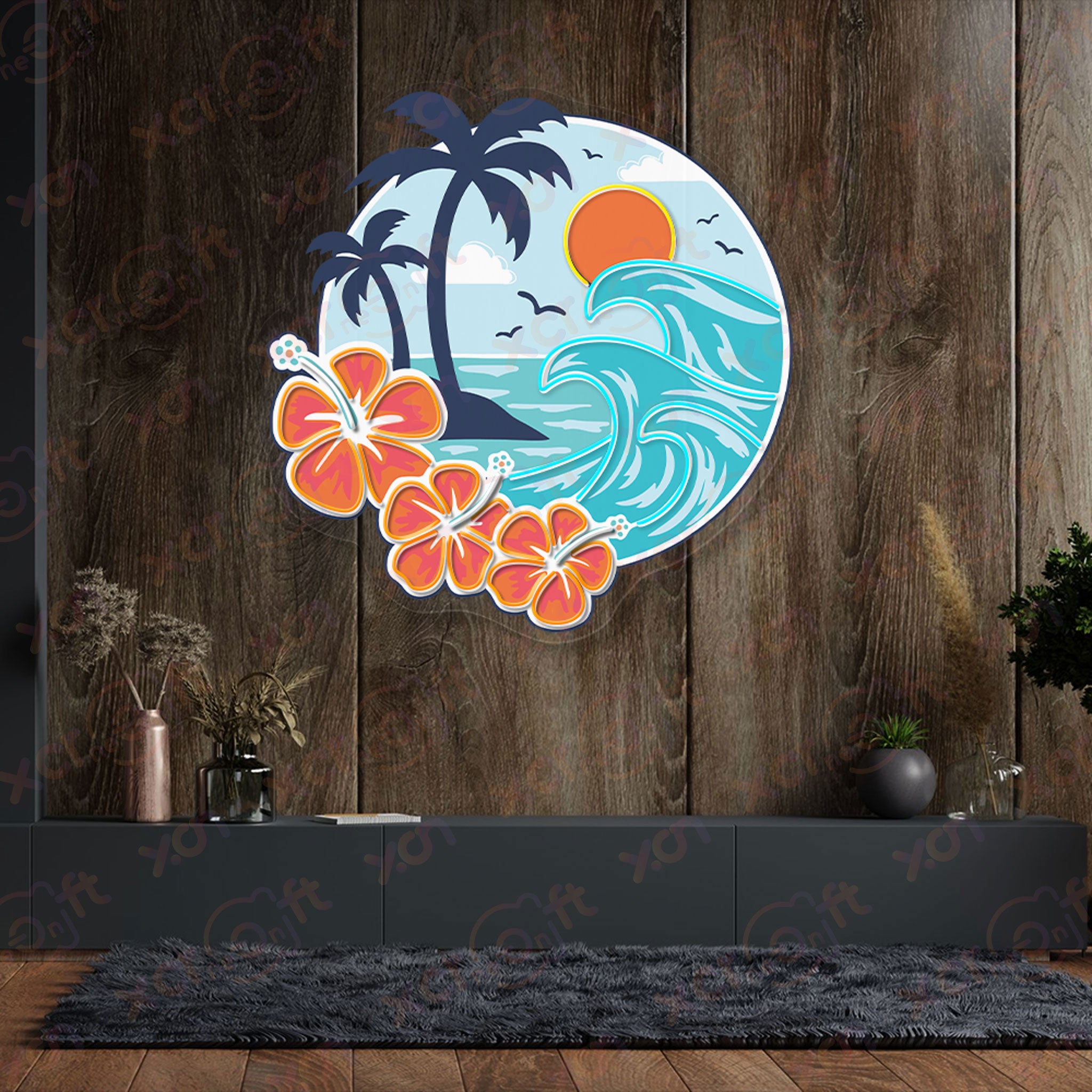 Tropical Vibe UV Printed Neon Sign for Summer Vibe